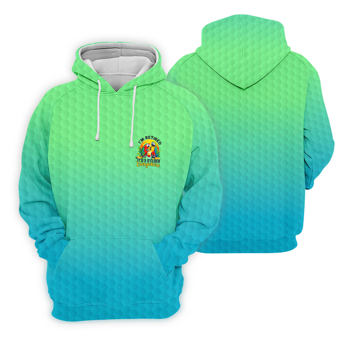 Tropical Retired Parrot Cocktail Golf Polo Shirt, Ladies Golf Shirts, Women's Golf Apparel
