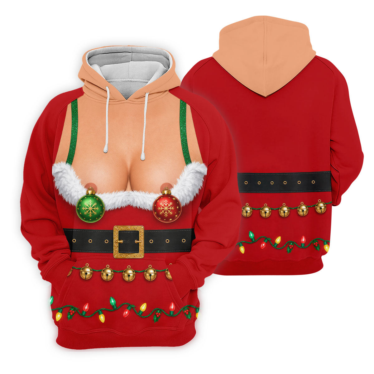 Funny Christmas Ornament Bra Golf Polo Shirt, Christmas Golf Shirt, Mens Golf Shirts
