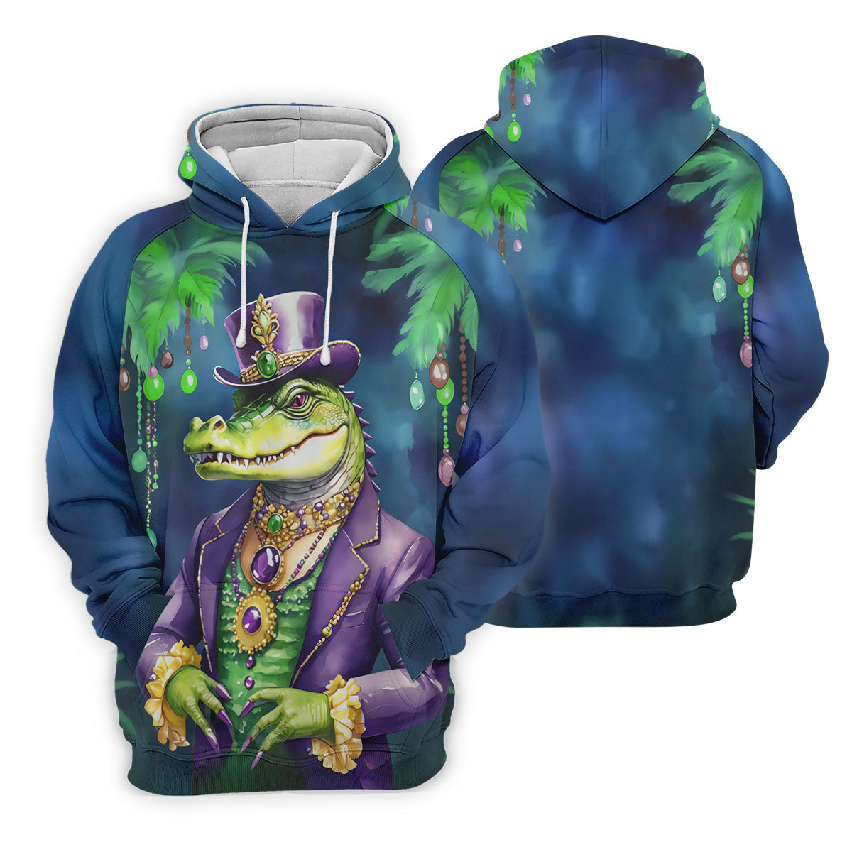 Mardi Gras Alligator Navy Golf Shirt, Fun Women's Golf Shirts, Women's Golf Tops, Ladies Golf Polos