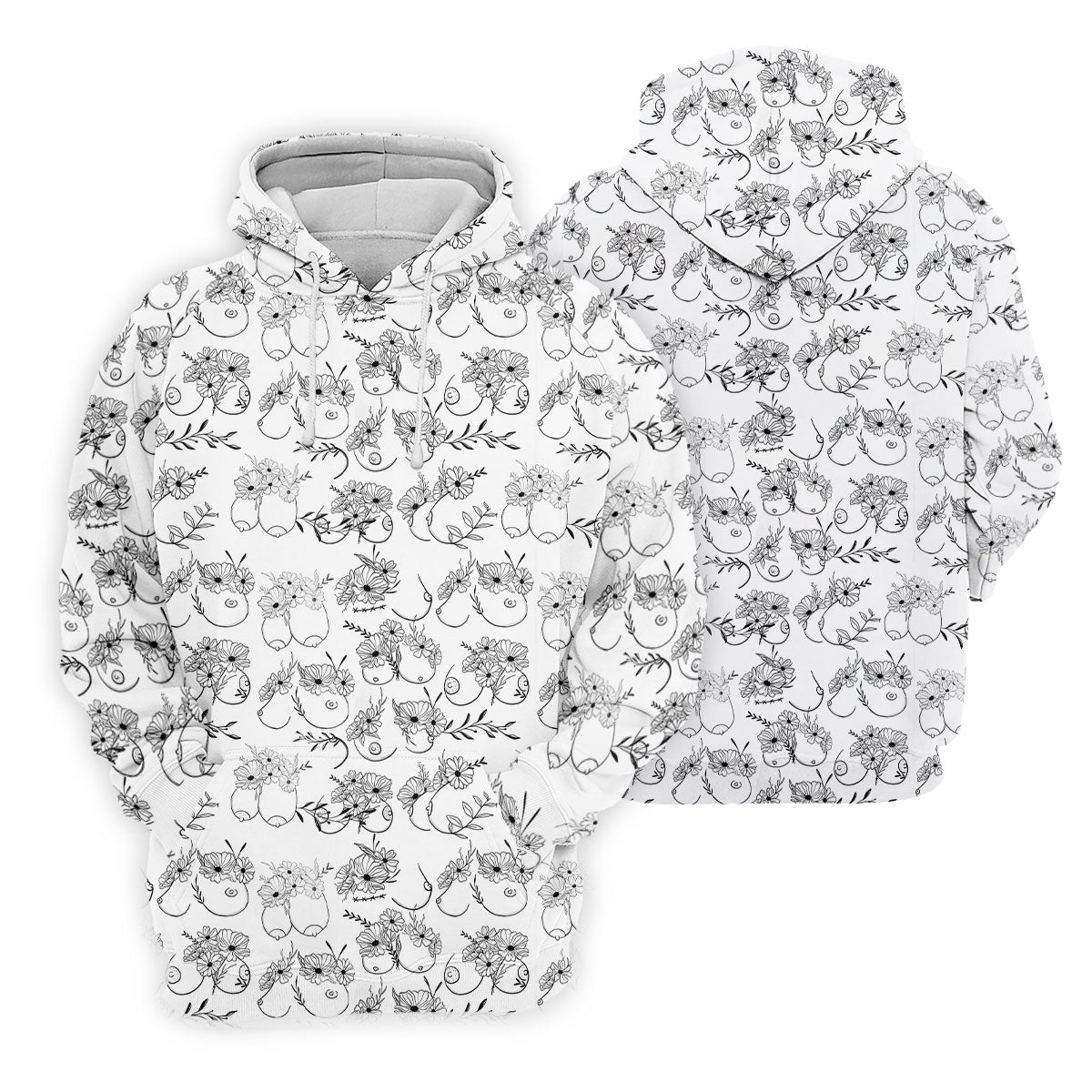 Floral Boobs Line Art Golf Polo Shirt, Men’s Golf Polo, Golf Tops For Men