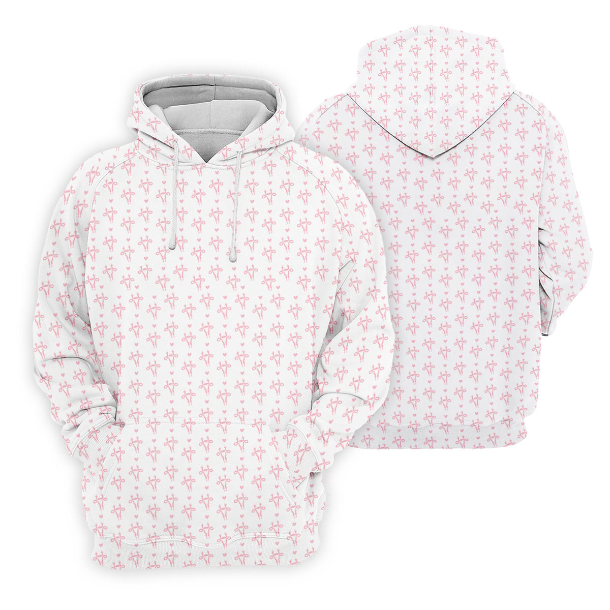 White Pink Funny Adult Pattern Polo Shirt, Golf Shirts For Men, Mens Golf Polo