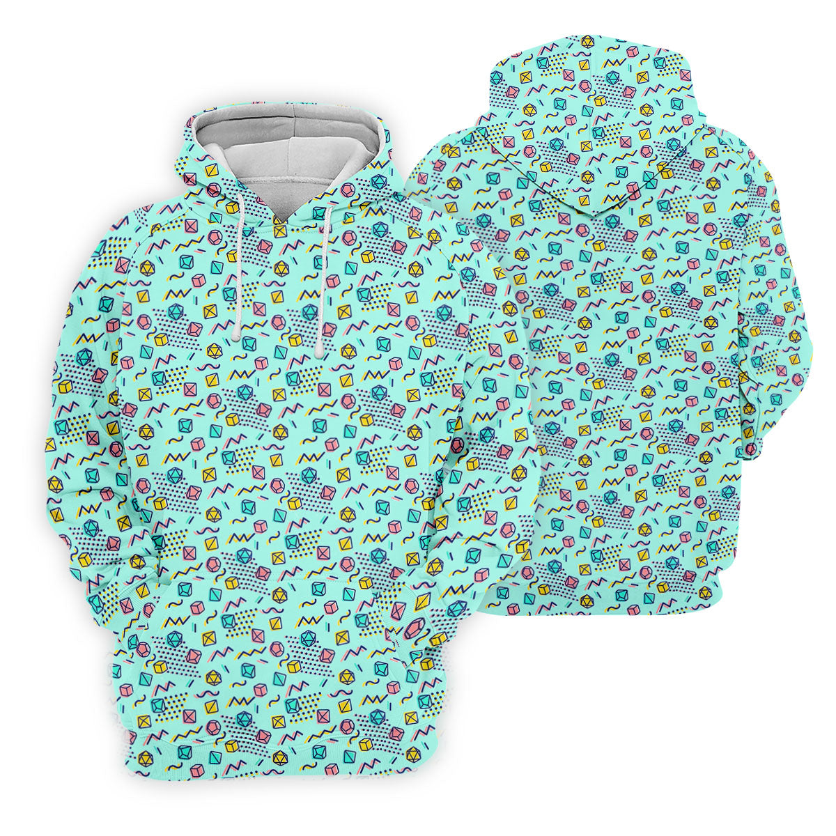 90s Dice Memphis Style Light Mint Green Cute Golf Shirt, Women's Polo Shirt, Ladies Golf Shirts