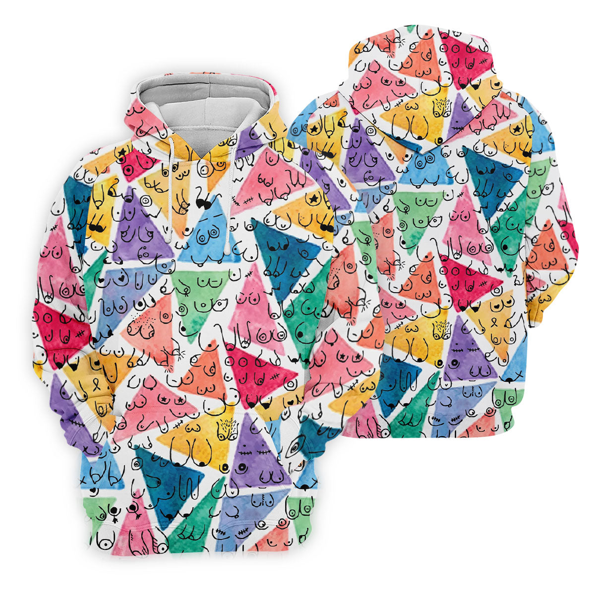 Multicolor Abstract Boob Pattern Golf Polo Shirt, Golf Tops For Women, Ladies Golf Shirt