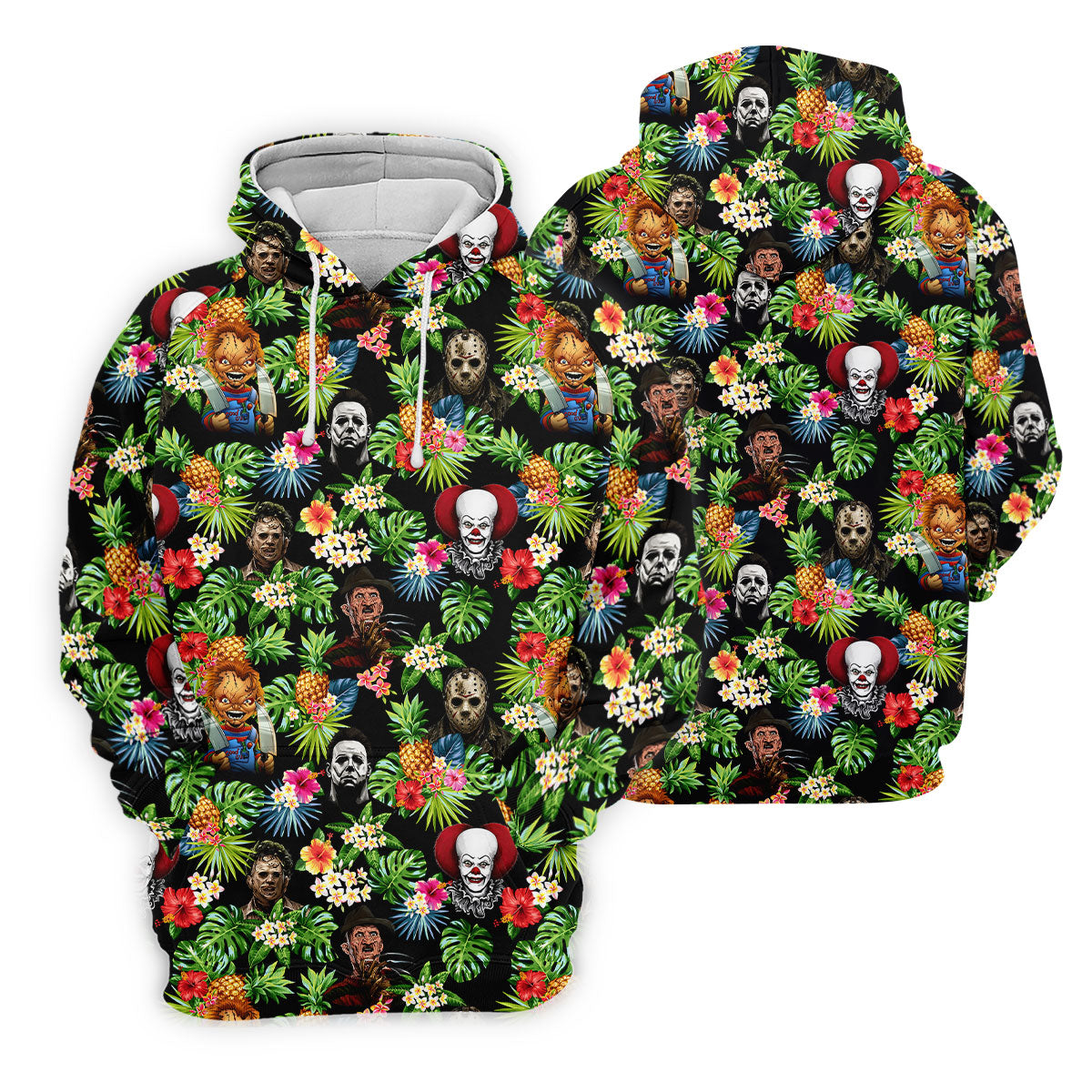 Tropical Horror Character Halloween Golf Shirt, Mens Golf Apparel, Printed Golf Shirt