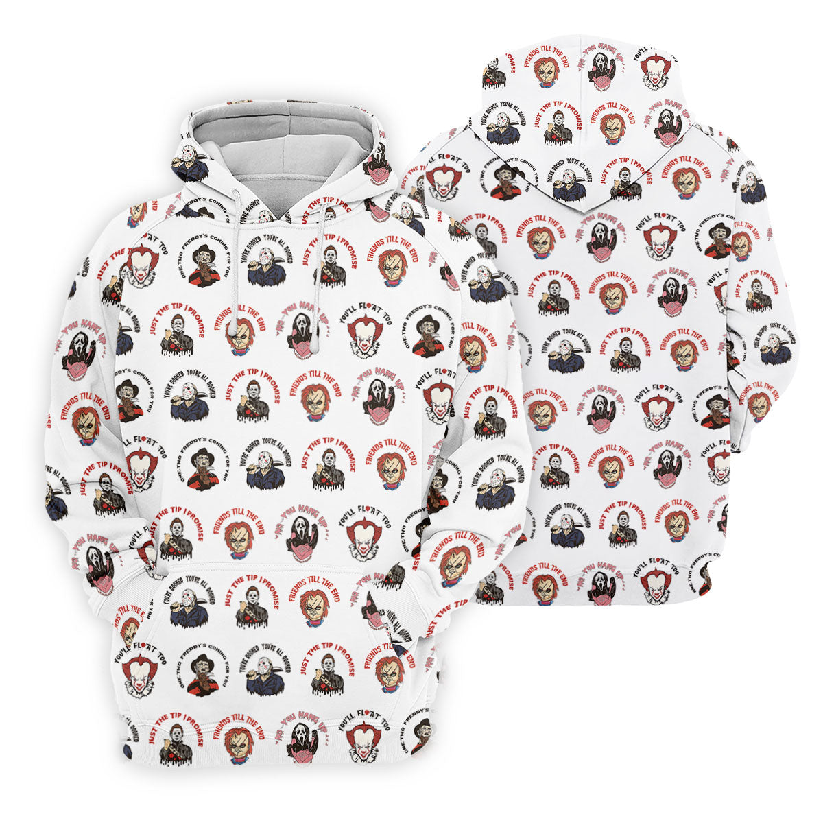 Just The Tip I Promise Horror Character Villains Golf Polo Shirt, Mens Golf Polo, Printed Golf Shirts