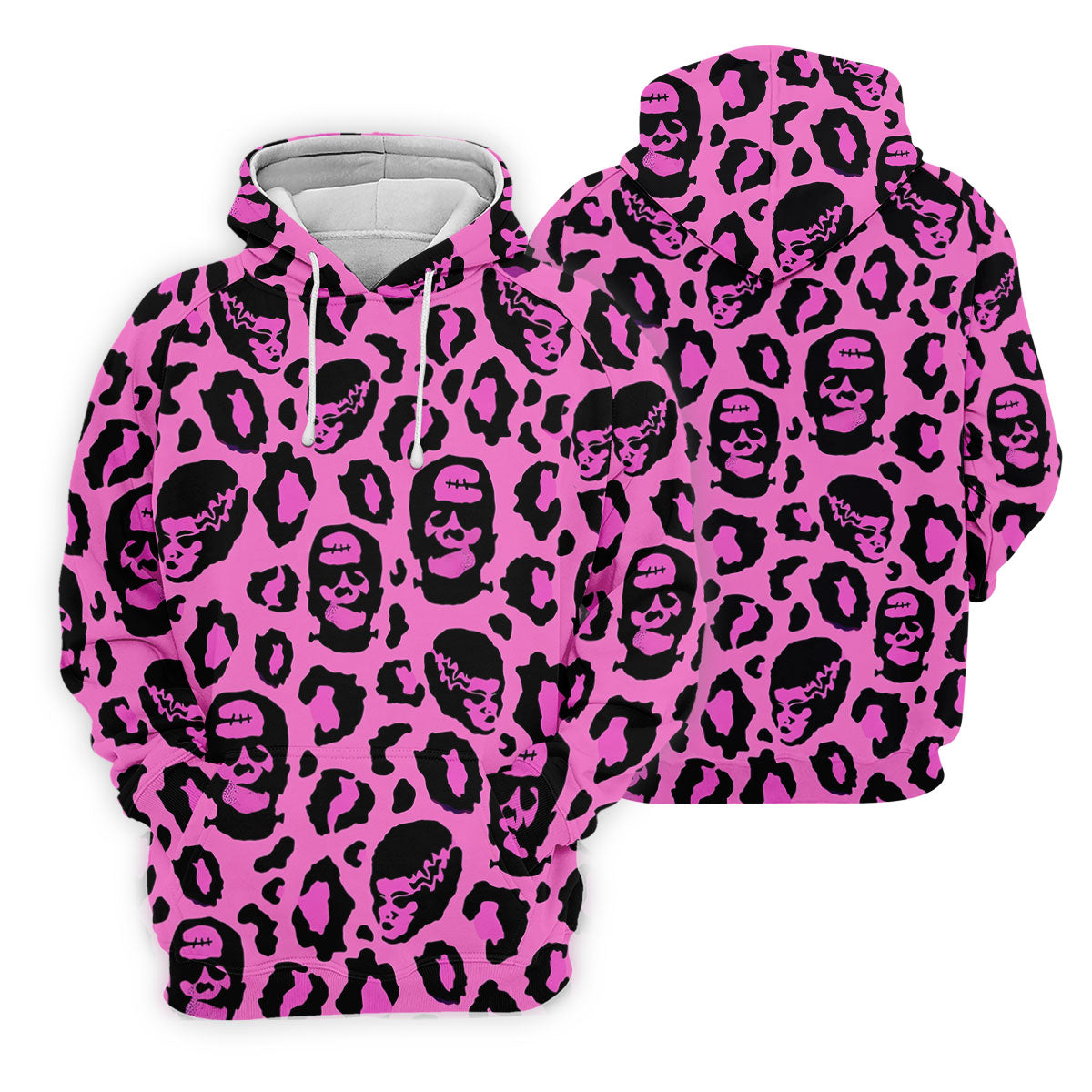 Leopard Print Horror Character Halloween Golf Polo Shirt, Golf Apparel, Mens Golf Shirt