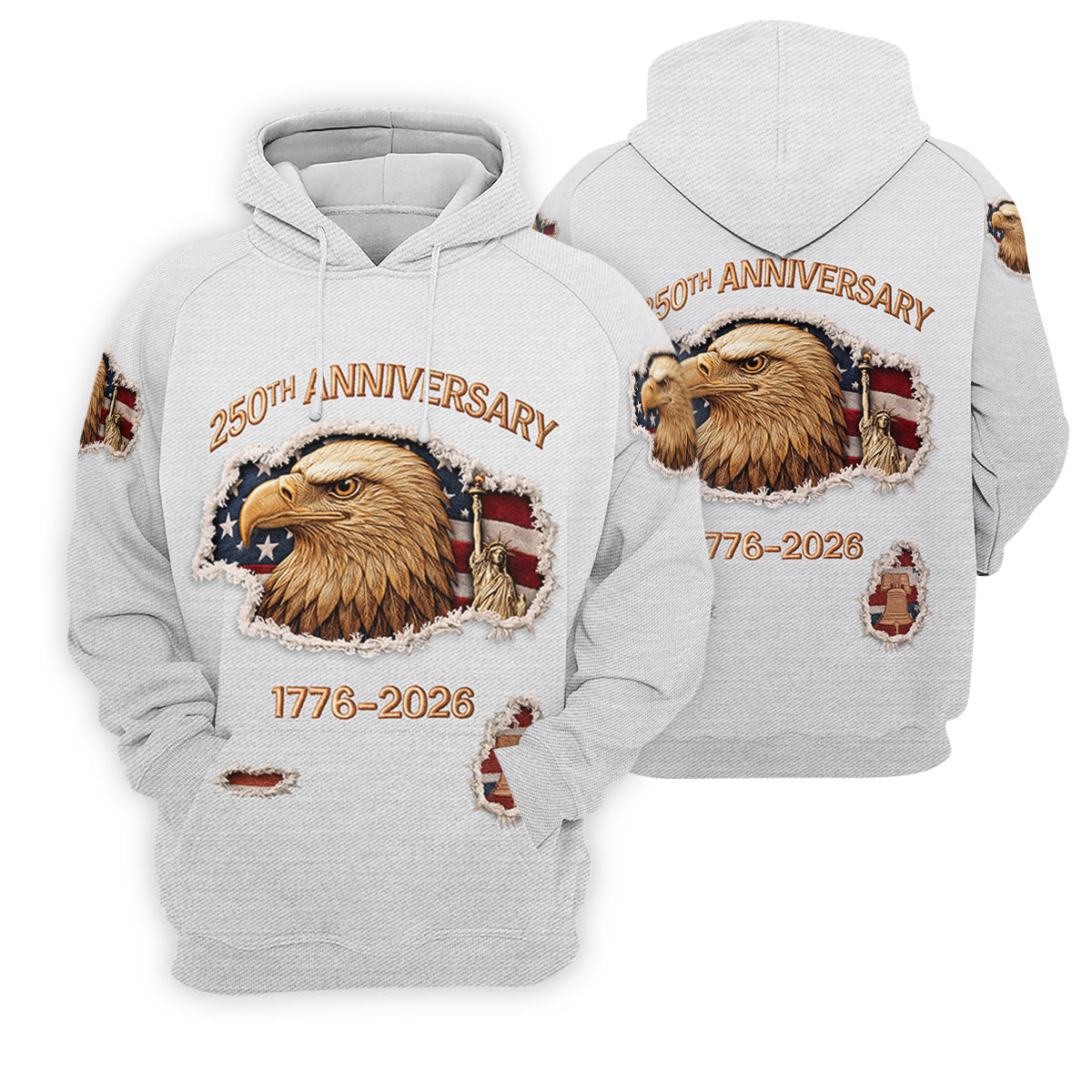 250th Anniversary 1776-2026 American Flag And Eagle Women's Golf Tops, Patriotic Golf Shirt, Ladies Golf Shirts