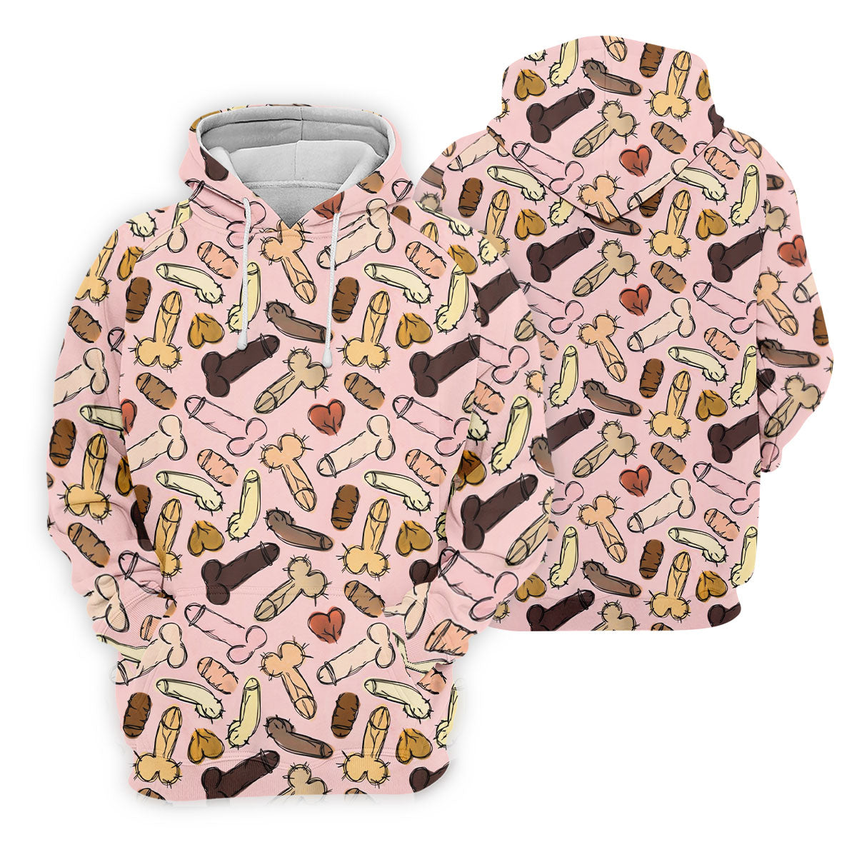 Funny Penis Doodle Pattern Golf Polo Shirt, Men's Golf Apparel, Novelty Golf Shirts For Men