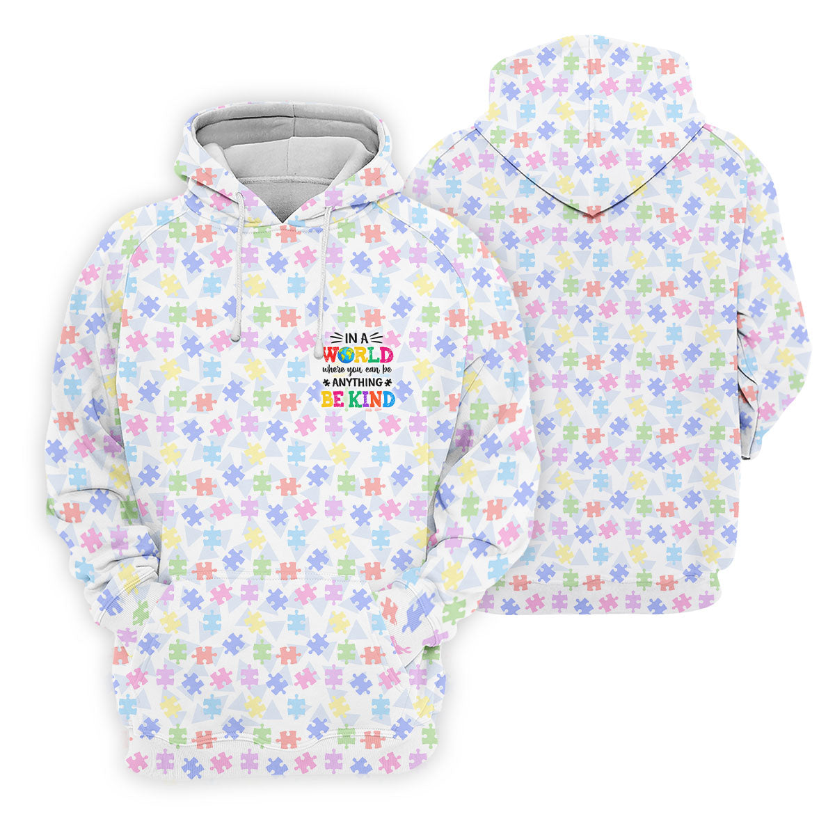 In A World Where You Can Be Anything Be Kind Autism Puzzle Golf Shirts For Men, Polo ShirtFor Men