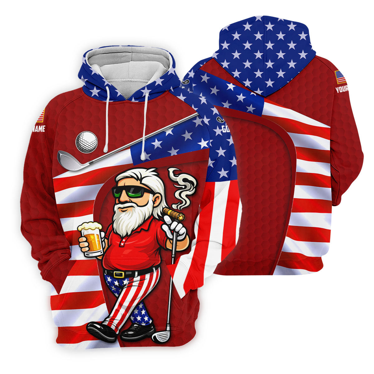 Golf And Beer Patriotic Man Golf Ball Pattern 4th Of July Red Golf Shirt, 250th Anniversary Women's Golf Tops