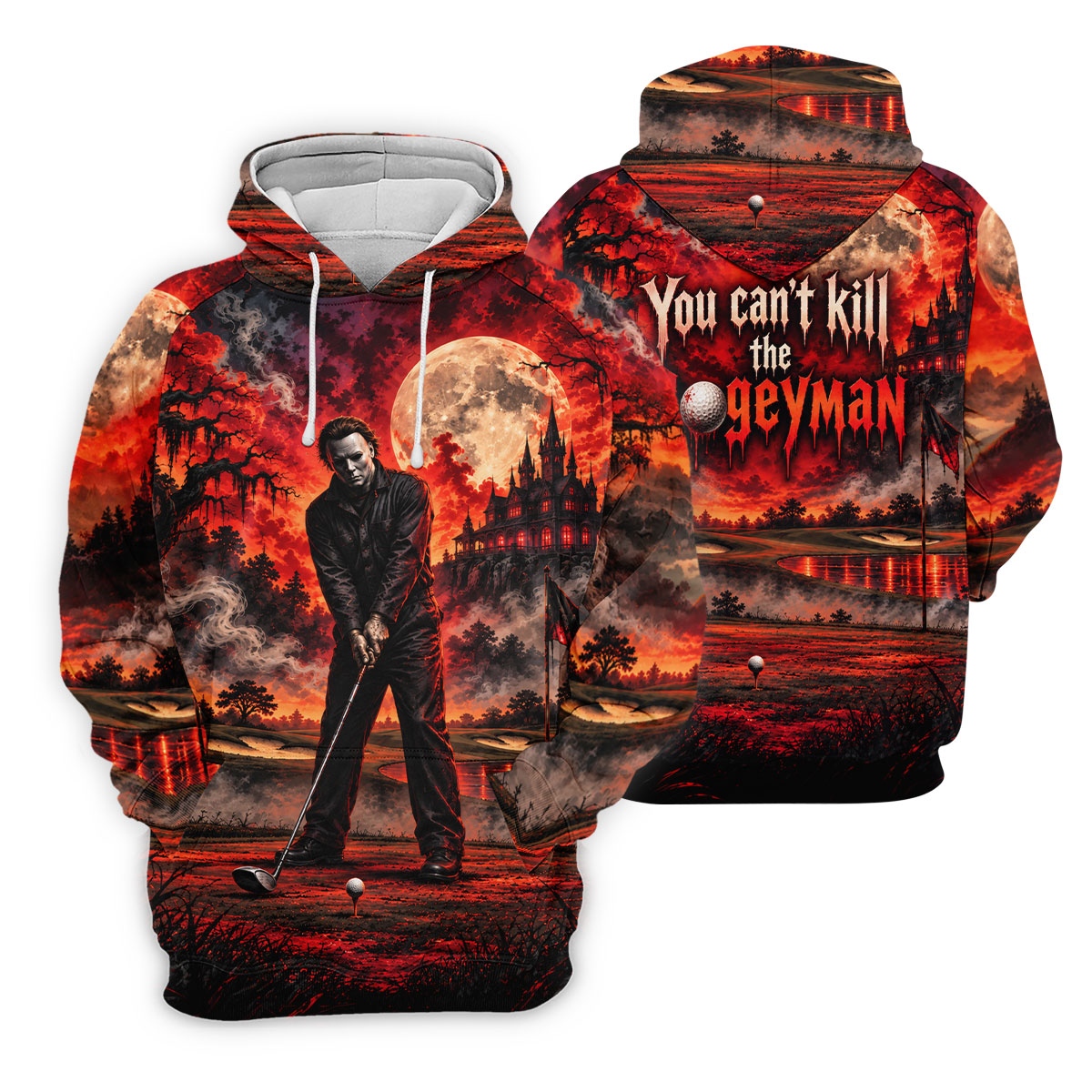Can't Kill Bogeyman Horror Character Polo Shirt, Halloween Golf Shirt, Women's Golf Polo