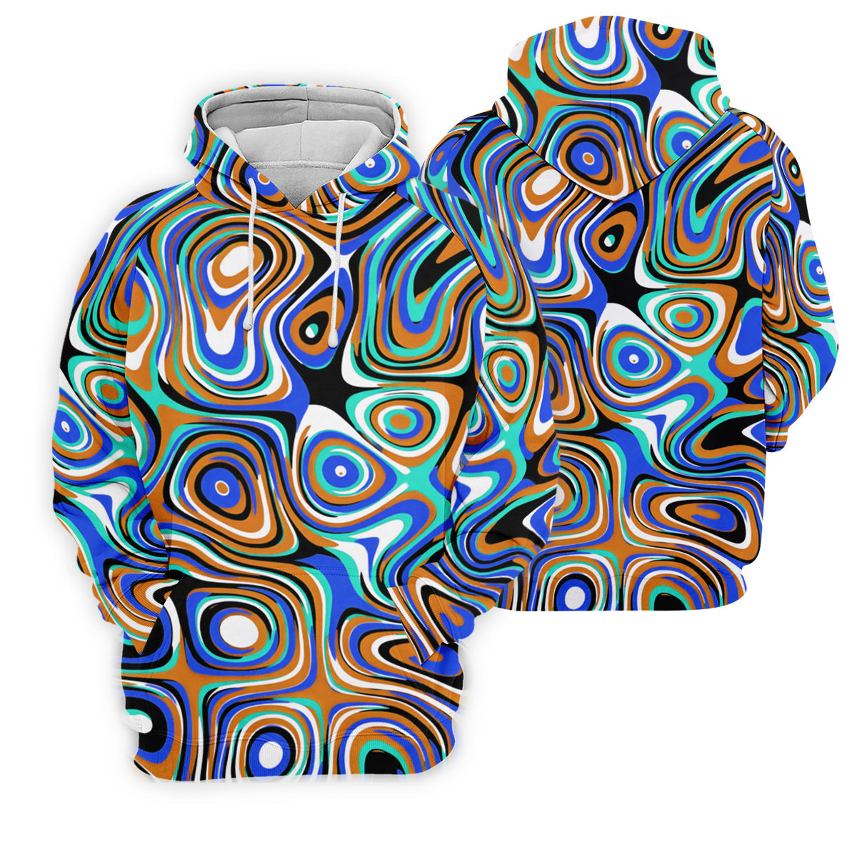 Blue And Orange Fluid Art Cool Golf Shirt, Women's Golf Tops, Ladies Golf Shirts, Women's Polo Shirt