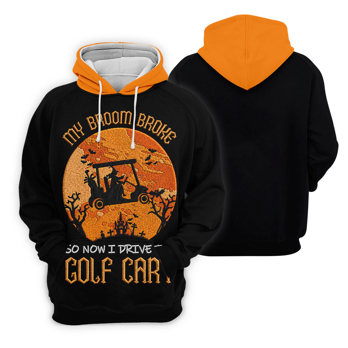 Broom Broke Now I Drive Golf Cart Halloween Polo Shirt, Women’s Golf Polo, Ladies Golf Top