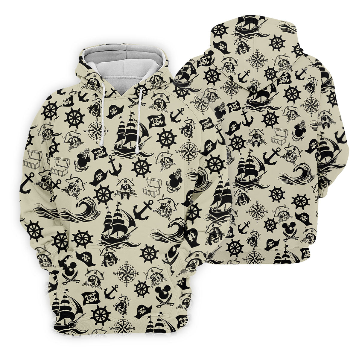 Vintage Pirate Nautical Pattern Golf Polo Shirt, Golf Shirts For Women, Women’s Golf Polo