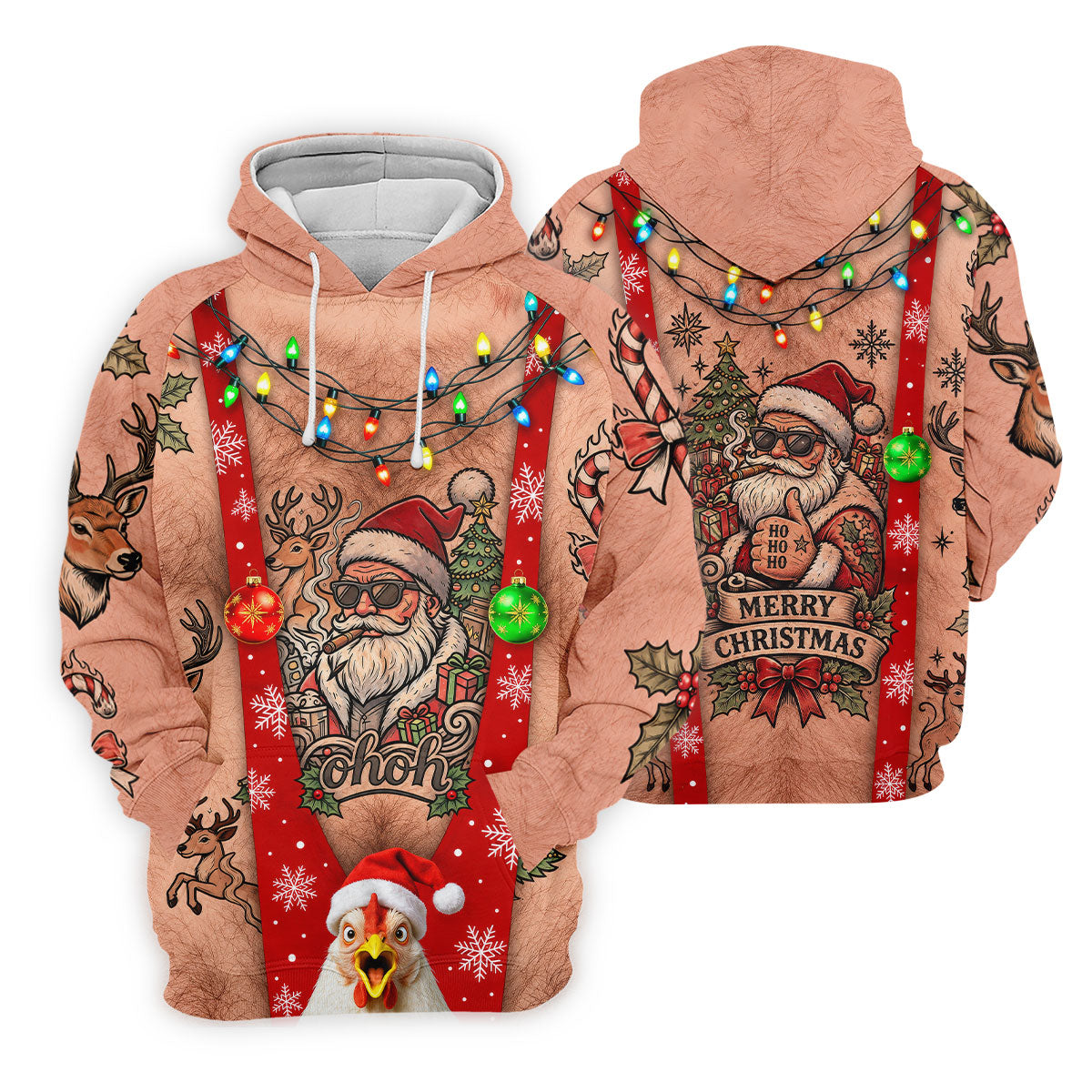 Funny Santa Suspenders Christmas Golf Polo Shirt, Mens Golf Polo, Golf Apparel For Men