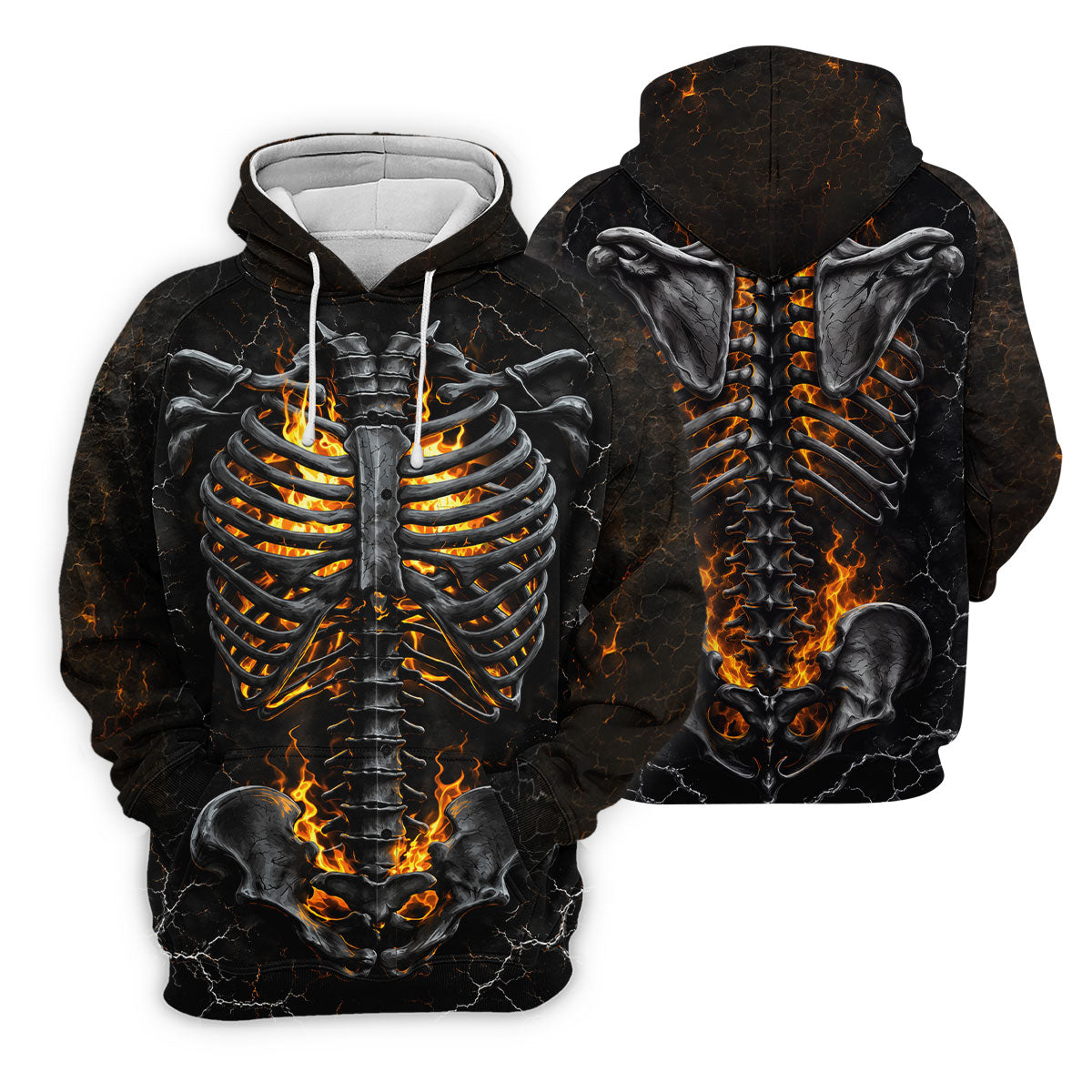 Burning Skeleton Rib Cage Halloween Polo Shirt, Womens Golf Tops, Ladies Golf Shirts