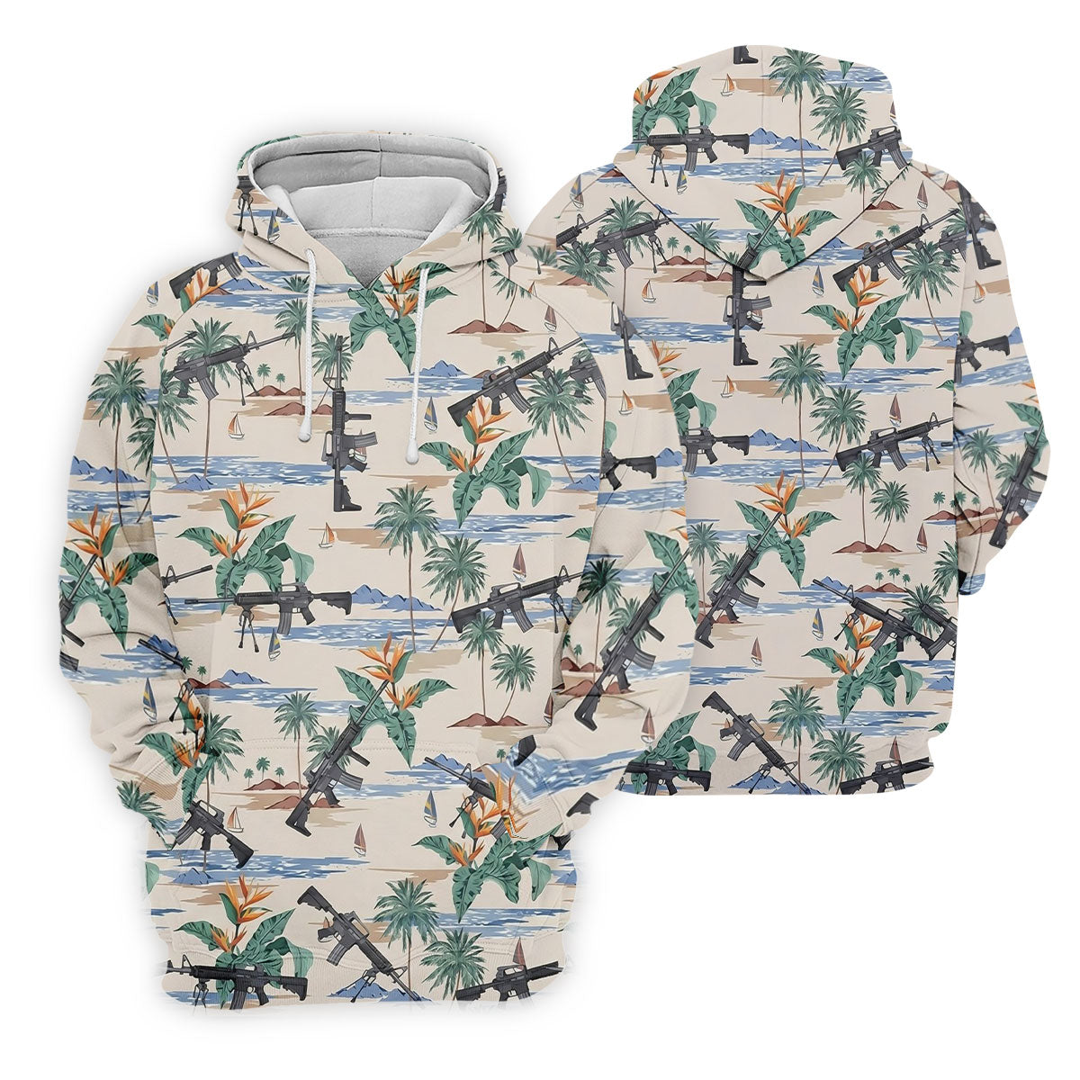 Hawaiian Palm Tree With Army Theme Women Golf Top, Ladies Golf Shirts, Golfing Apparel