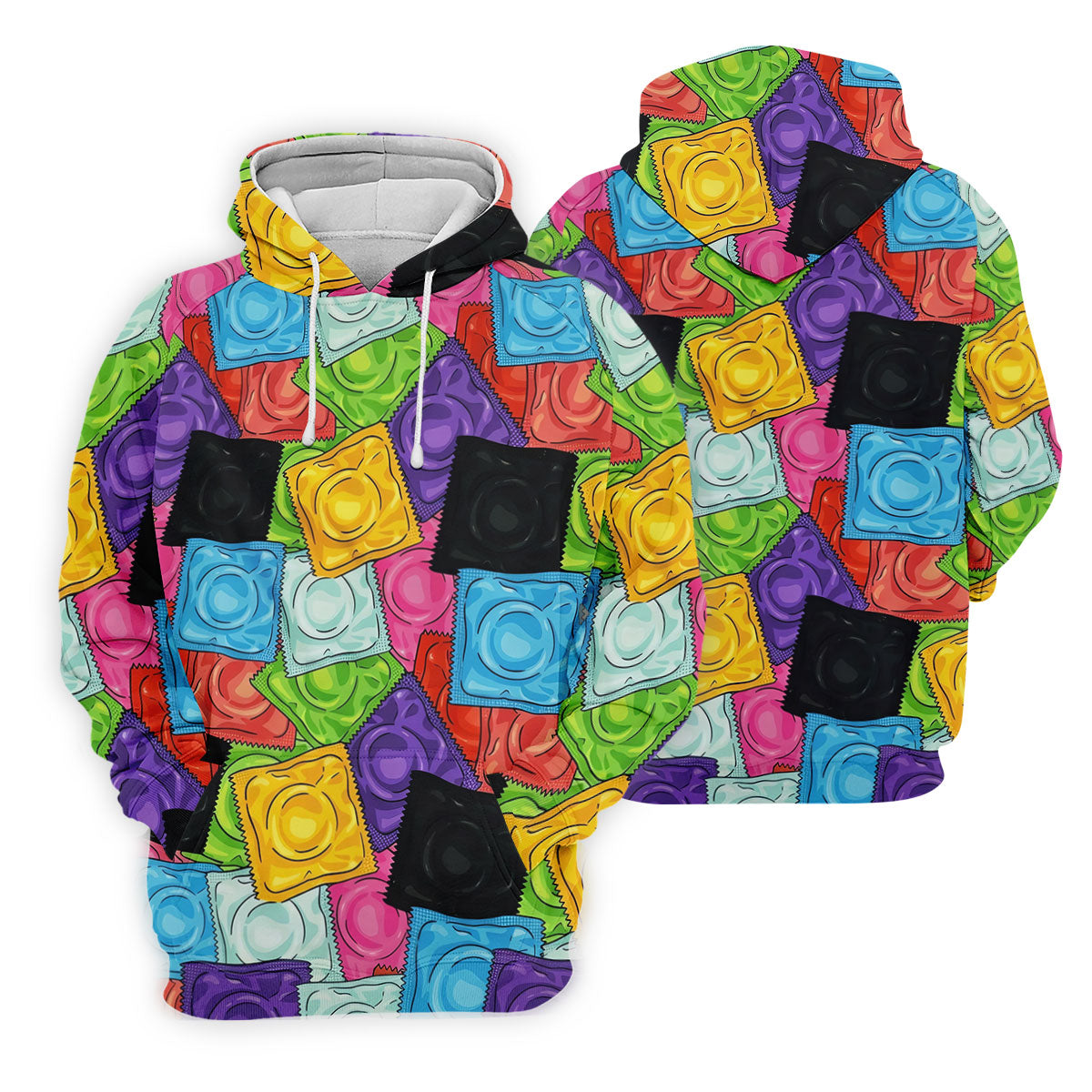 Funny Condom Wrapper Pattern Golf Polo Shirt, Women's Golf Apparel, Printed Golf Shirt
