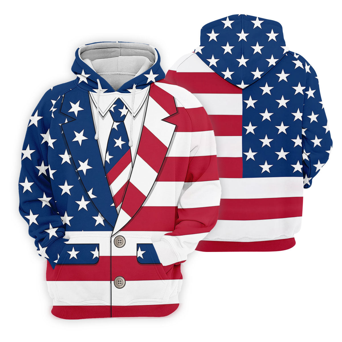 US Flag Tuxedo Costume Patriotic 4th Of July Golf Shirt, 250 Years Polo Shirts For Men