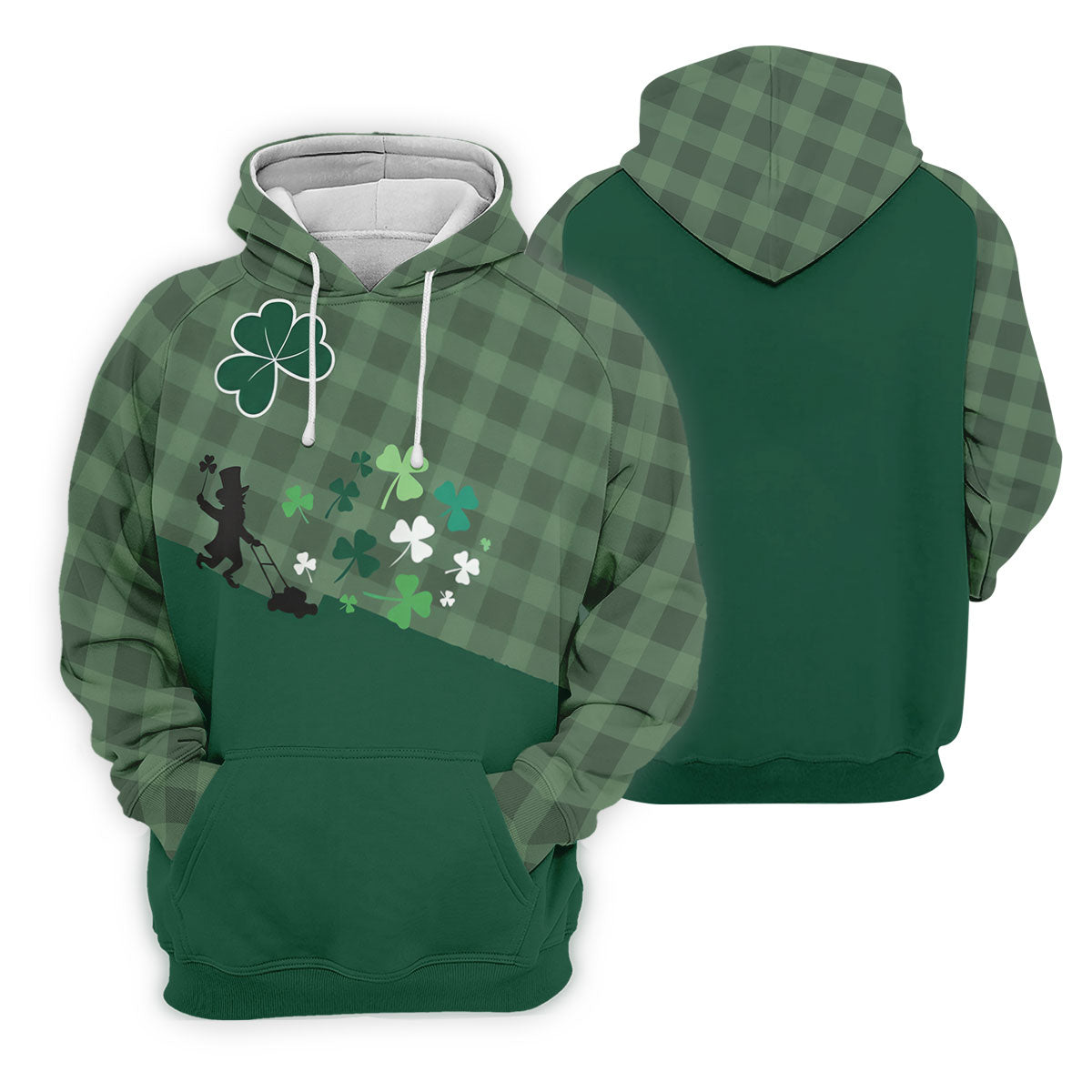 Green Checkered Leprechaun Shamrock St Patrick's Day Golf Shirt, Women's Golf Tops, Ladies Golf Shirts