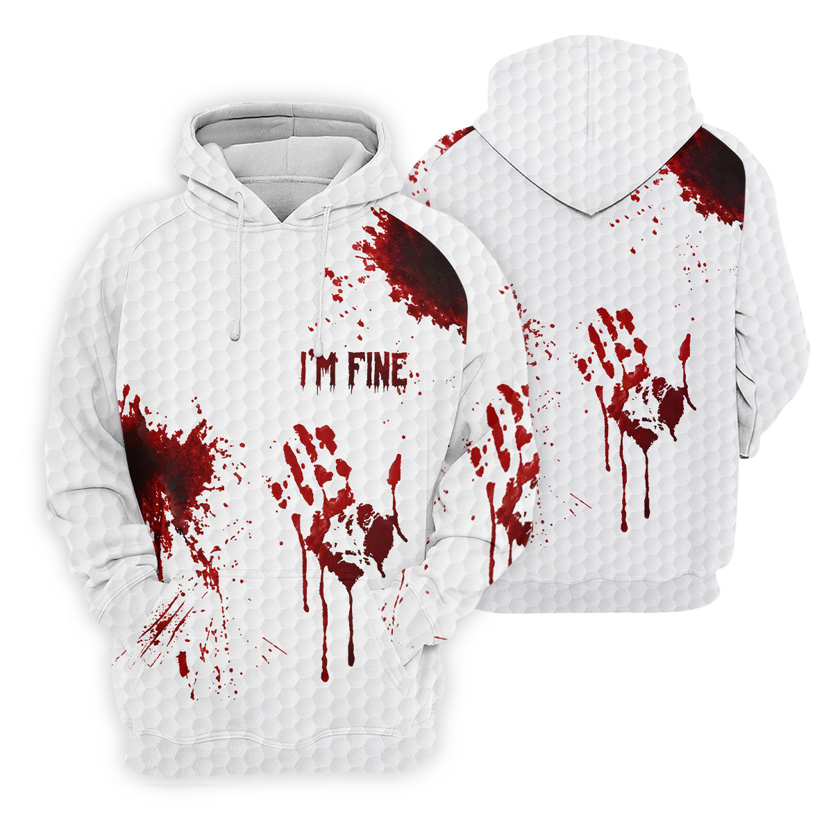I'm Fine Bloody Halloween Golf Polo Shirt, Golf Polo Shirts For Men, Printed Golf Shirts