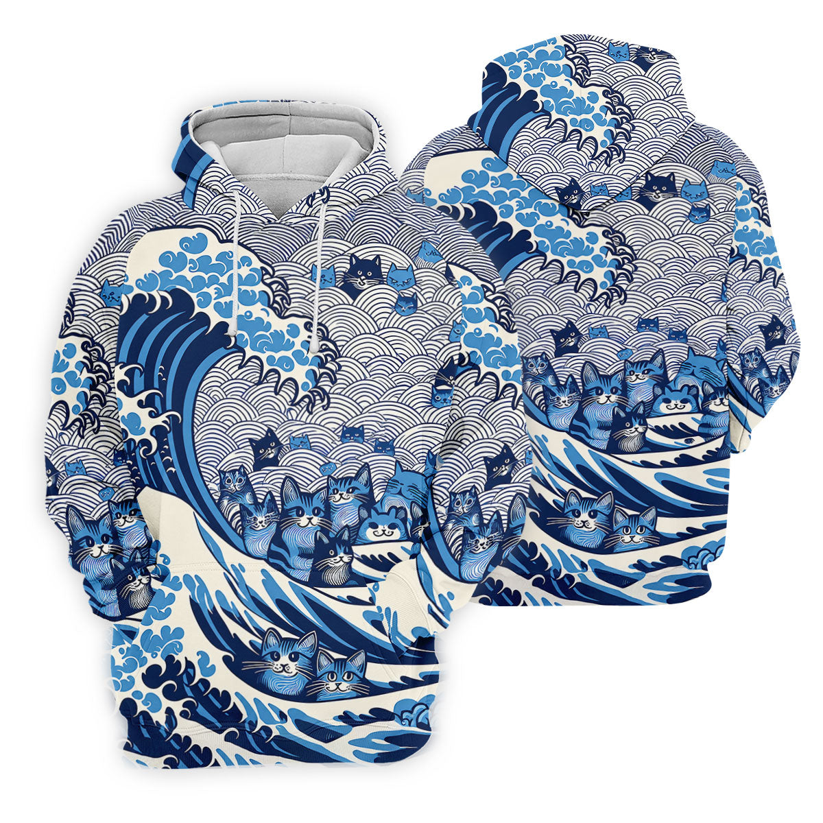 Japanese Wave Cat Hawaiian Golf Shirt, Golf Shirts For Women, Women’s Golf Apparel