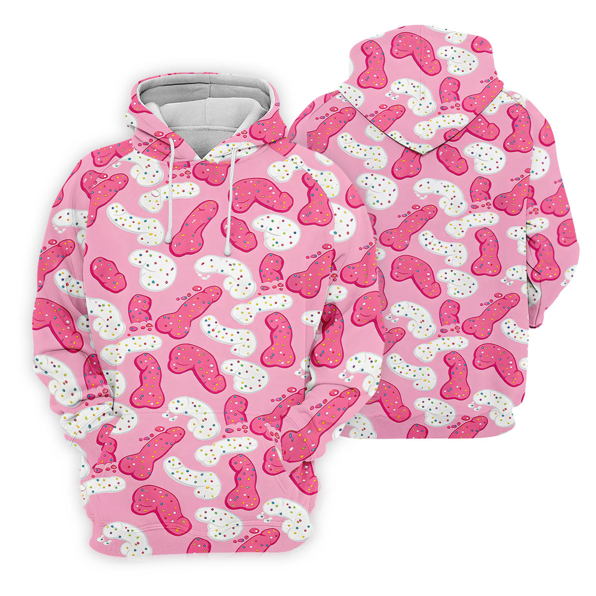 Pink Frosted Cookie Adult Novelty Golf Shirt, Polo Shirts For Men, Golf Apparel For Men