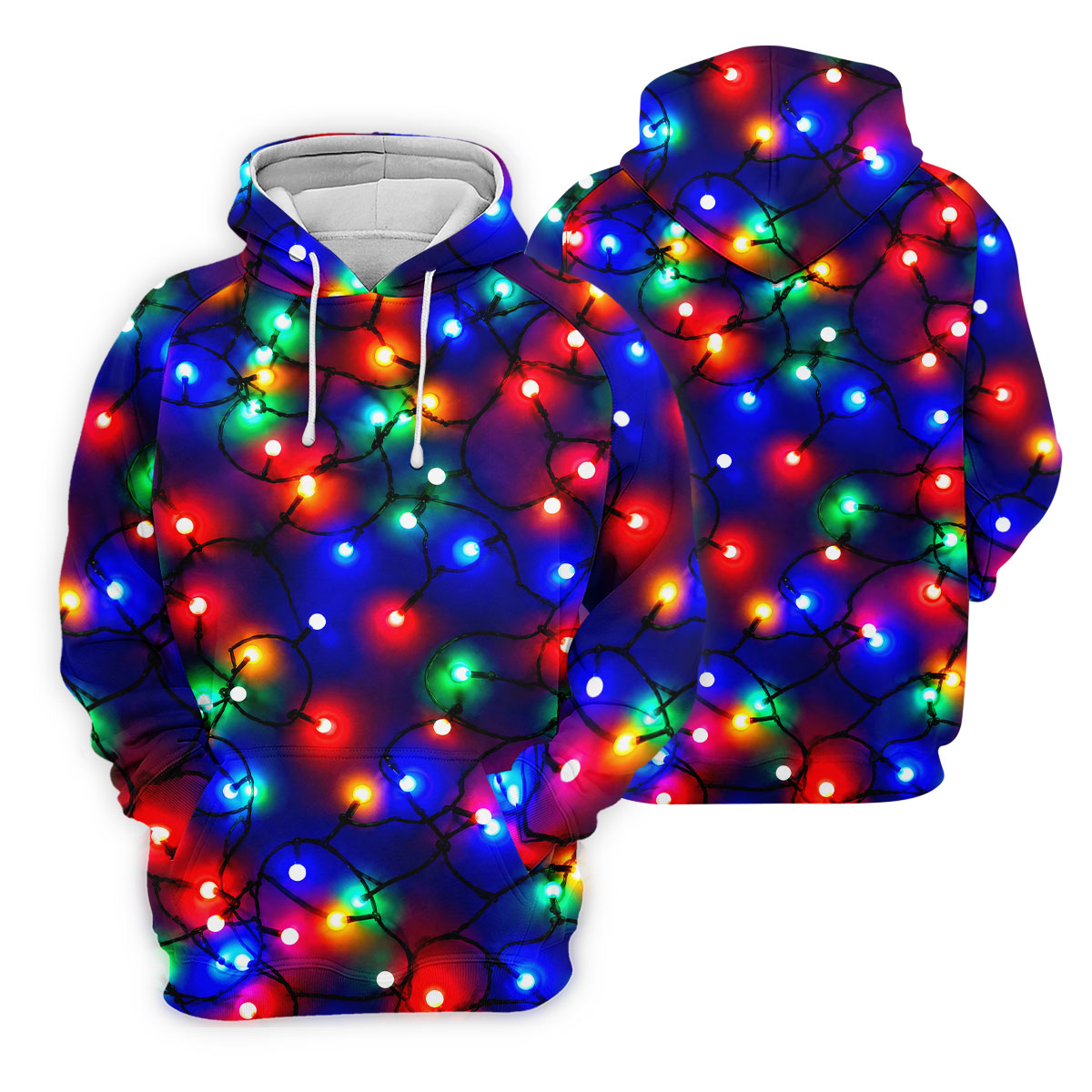 Christmas Lights Pattern Christmas Golf Shirt, Golf Shirts For Men, Mens Golf Apparel
