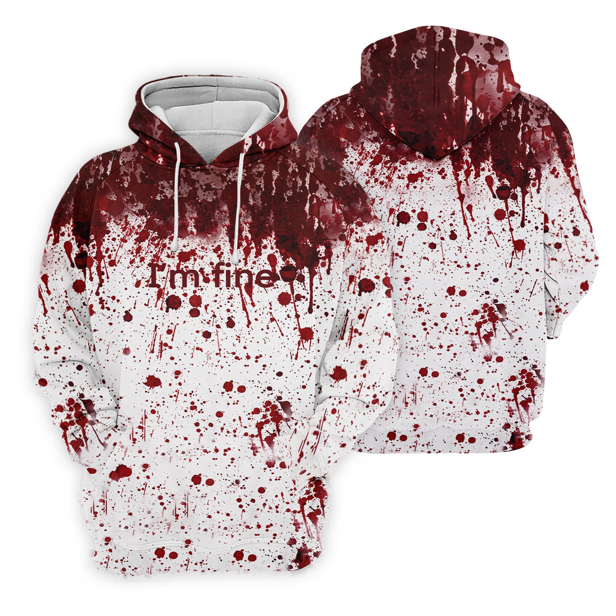 I'm Fine Bloody Splatter Halloween Golf Polo Shirt for Men, Mens Golf Shirts, Golf Apparel For Men