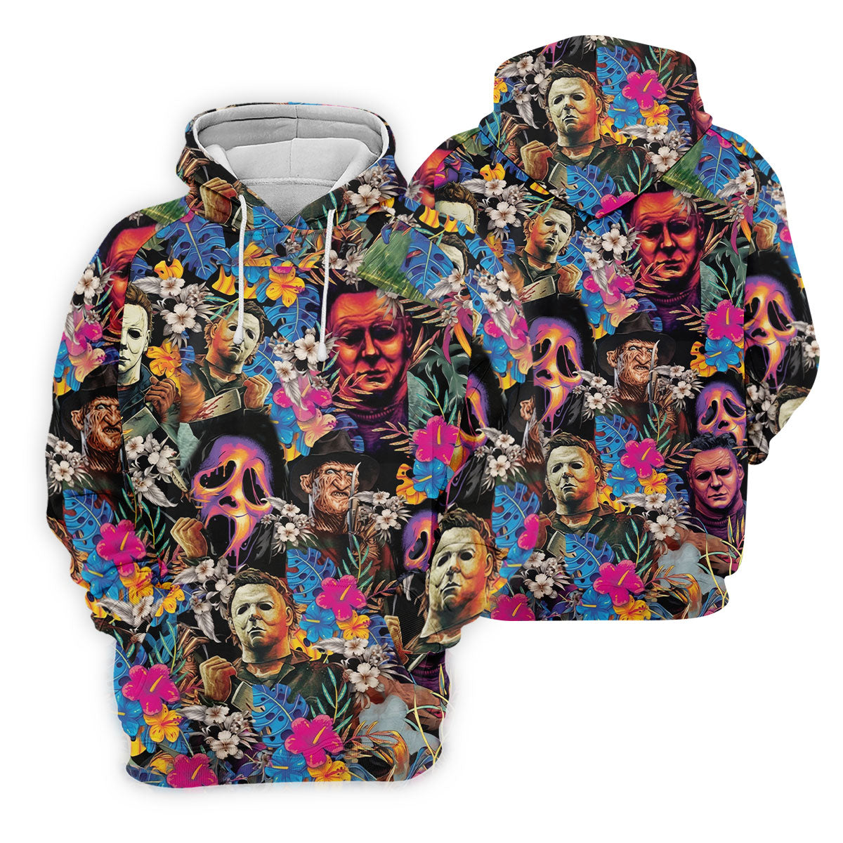 Tropical Horror Character Hawaiian Golf Shirt, Women's Golf Polo, Halloween Golf Apparel