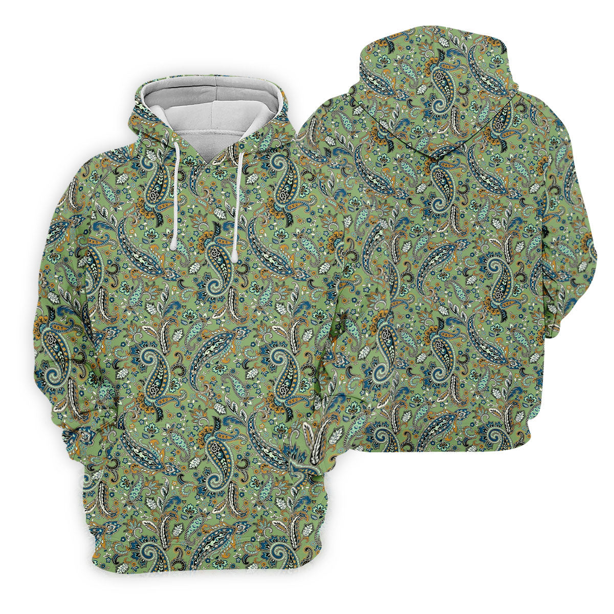 Paisley Vintage Earth Green Women's Golf Tops, Ladies Golf Polos, Golf Shirt For Women