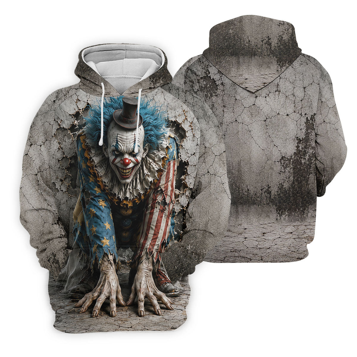 Cracked Wall Horror Character Halloween Shirt, Printed Golf Shirts, Golf Polo Shirts For Men