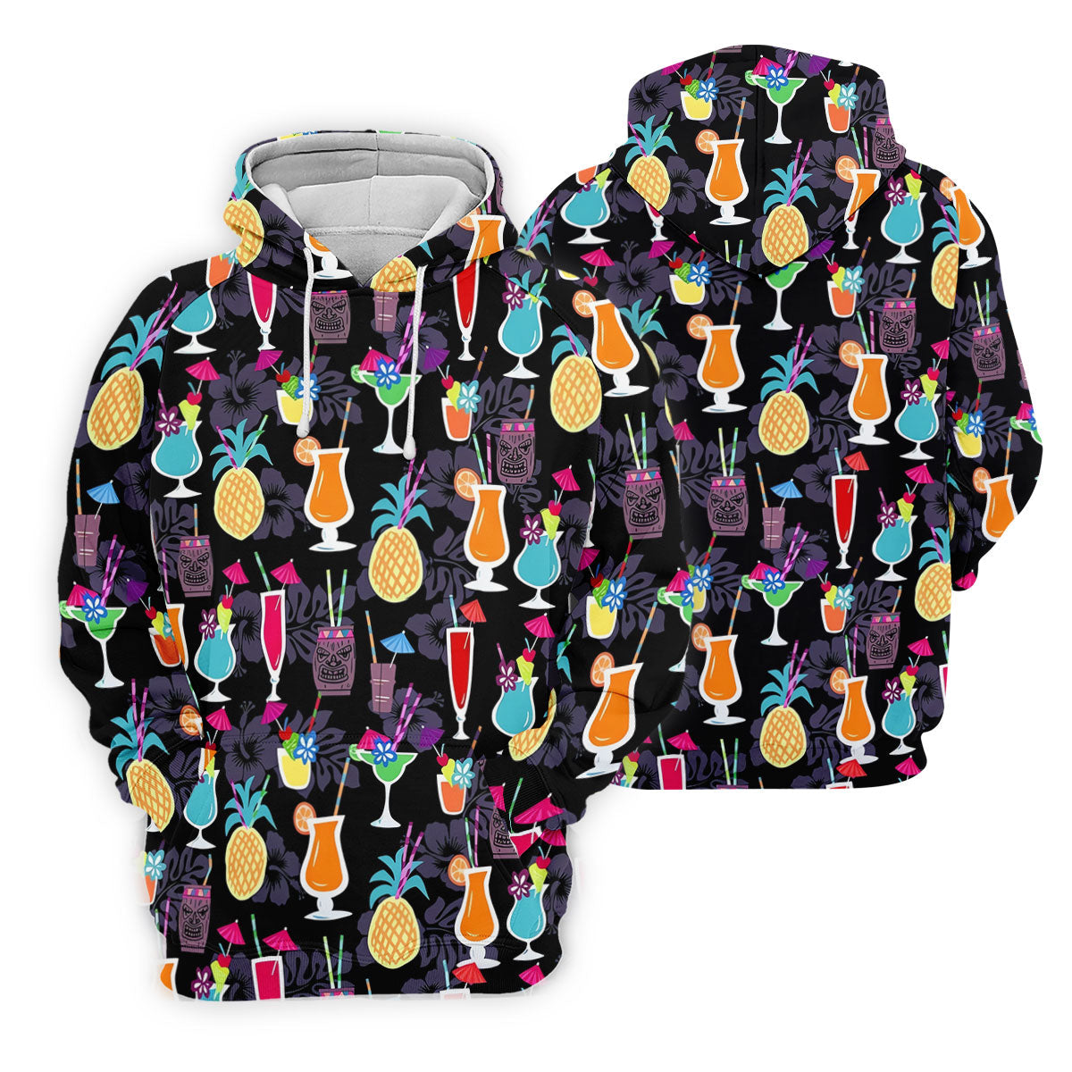 Tropical Drinks Dark Floral Cinco De Mayo Celebration Fiesta Themed Ladies Golf Tops, Golf Shirt For Women