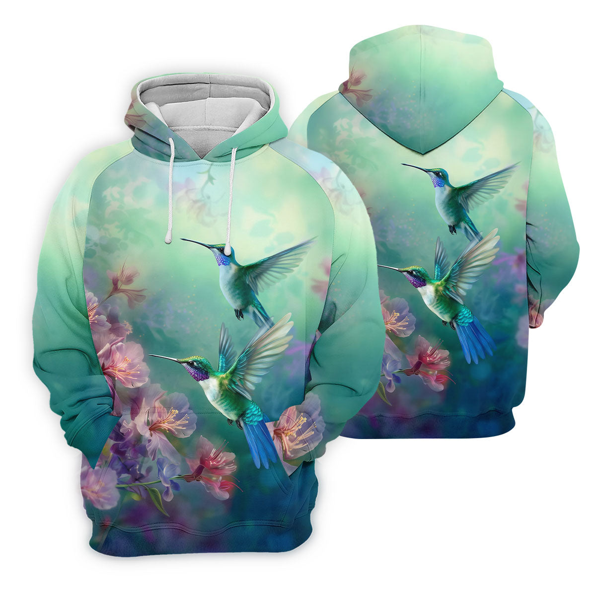 Hummingbird And Floral Garden Polo Shirt, Mens Golf Shirts, Golf Polo Shirts For Men