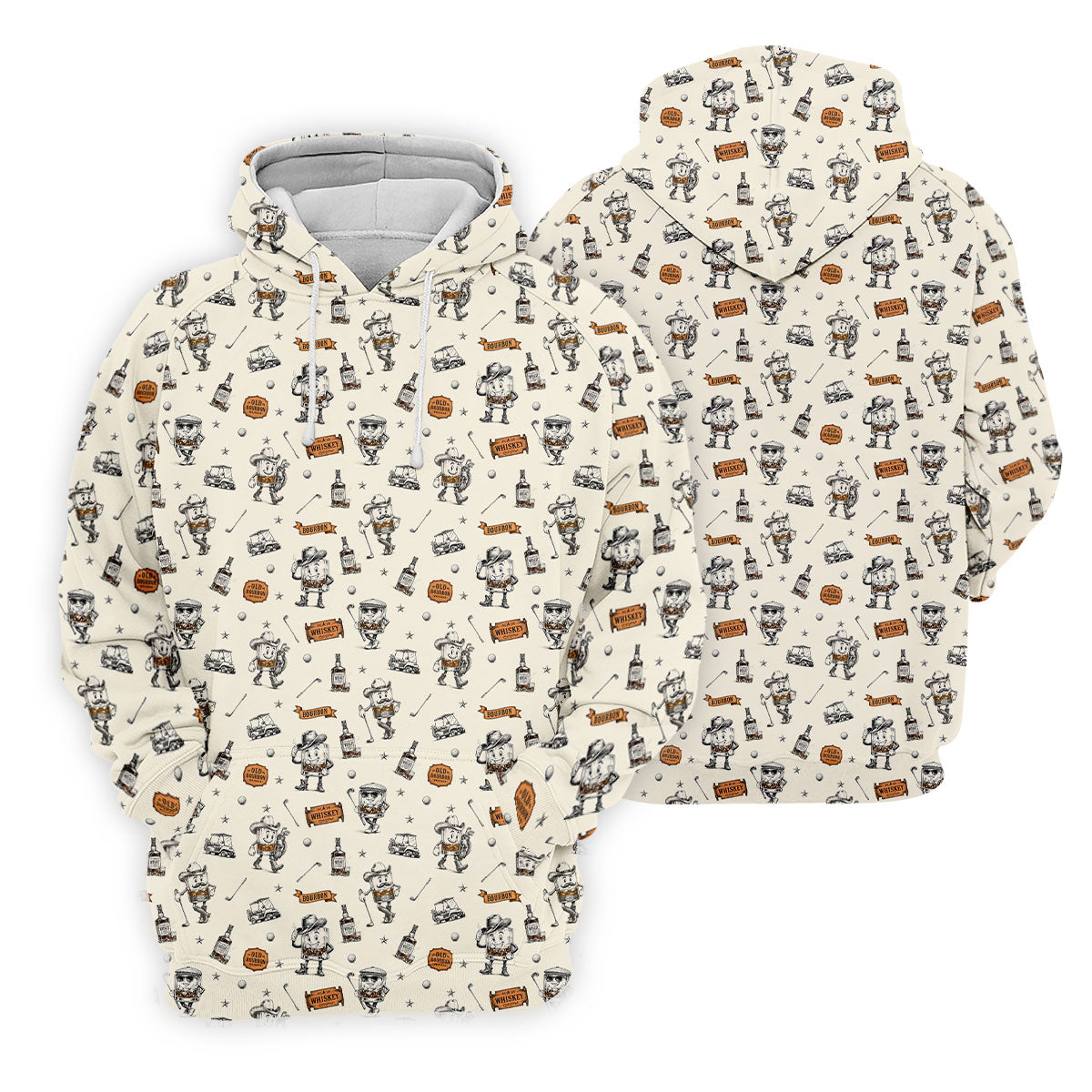 Vintage Bourbon Whiskey Golf Pattern Polo Shirt, Golf Shirts For Women, Women's Golf Apparel