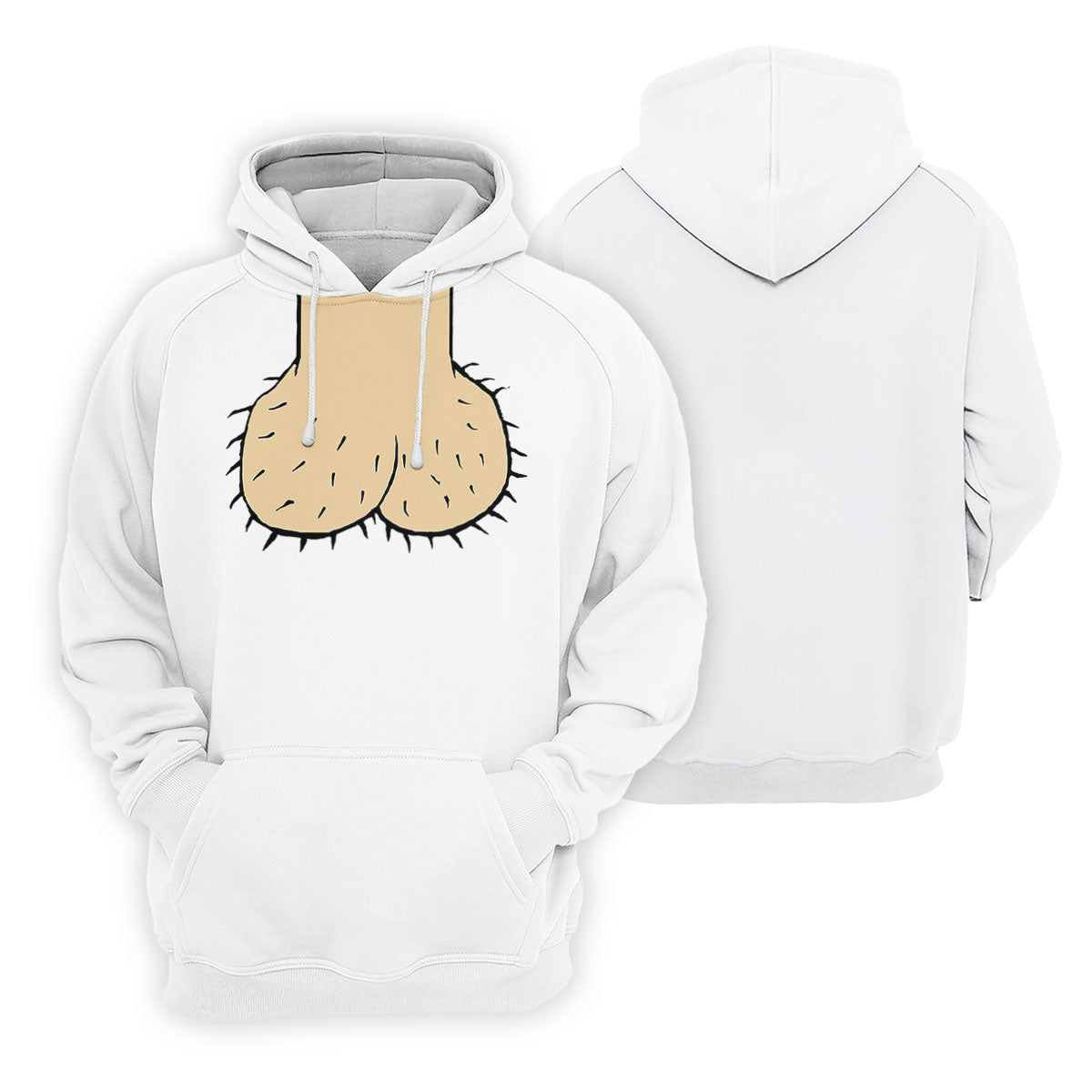 White Funny Dickhead Faux Chest Golf Shirt, Funny Halloween Shirt, Adult Costume Shirt