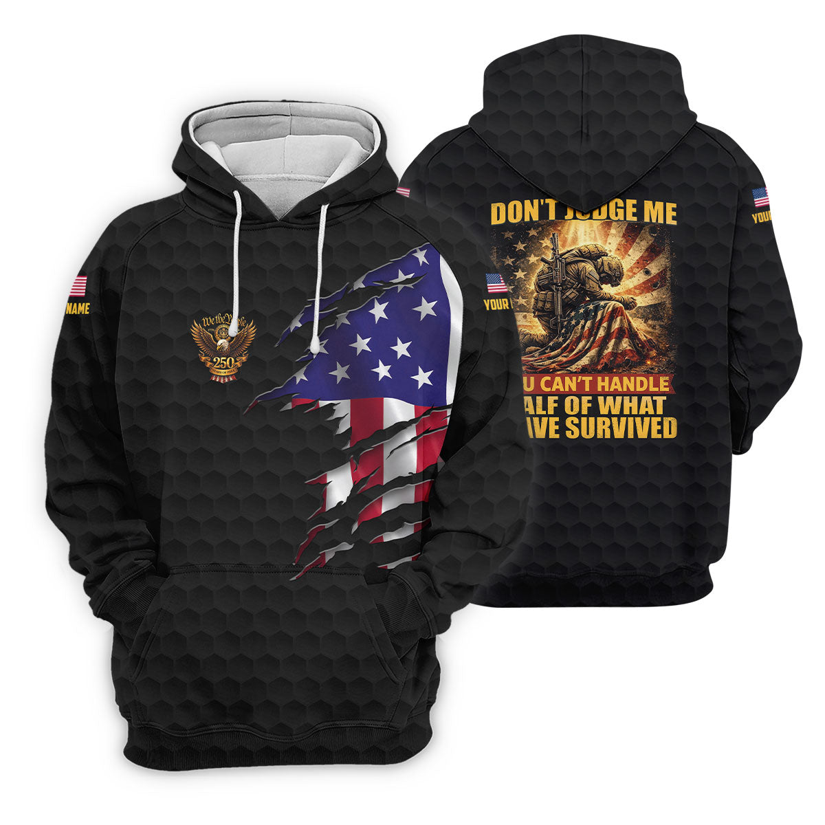 Don't Judge Me Veteran Memorial Patriotic 4th Of July Golf Shirt, 250th Anniversary Golf Shirts For Men