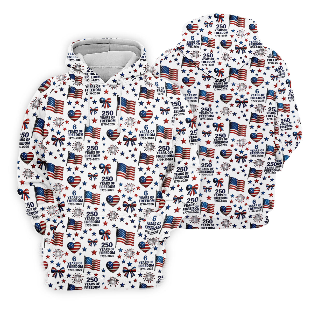 250 Years Of Freedom 1776-2026 American Flag Pattern Patriotic Golf Shirt, 250th Anniversary Golf Shirt For Women