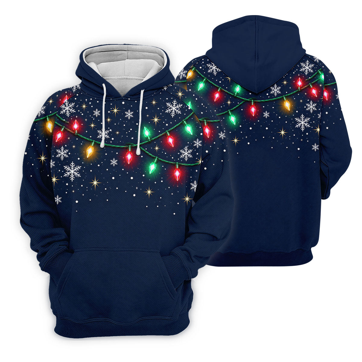 String Lights Snowflake Christmas Golf Shirt, Ladies Golf Shirts, Golf Tops For Women