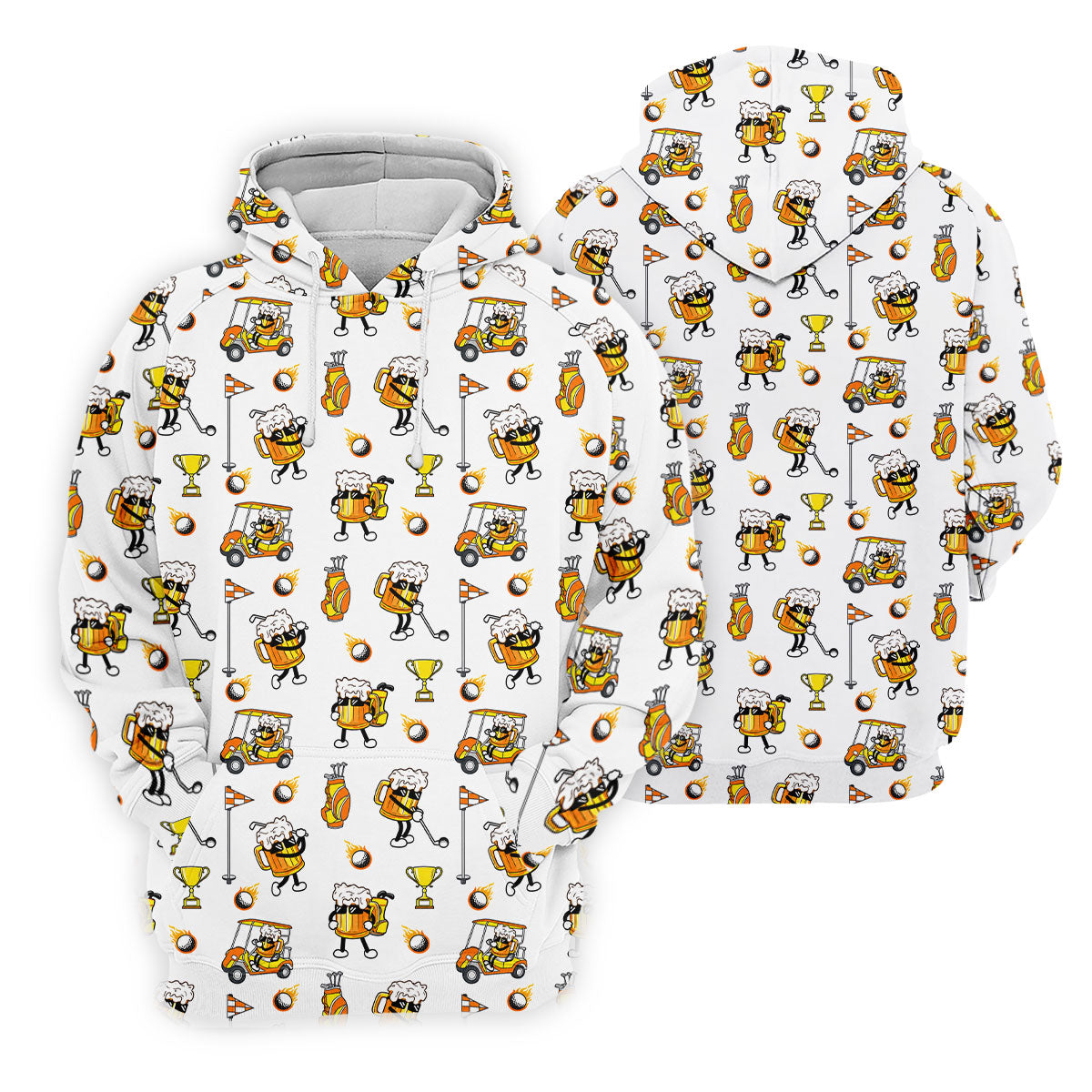 Funny Beer Mug Golfer Pattern Golf Polo Shirt, Women’s Golf Polo, Golf Shirts For Women