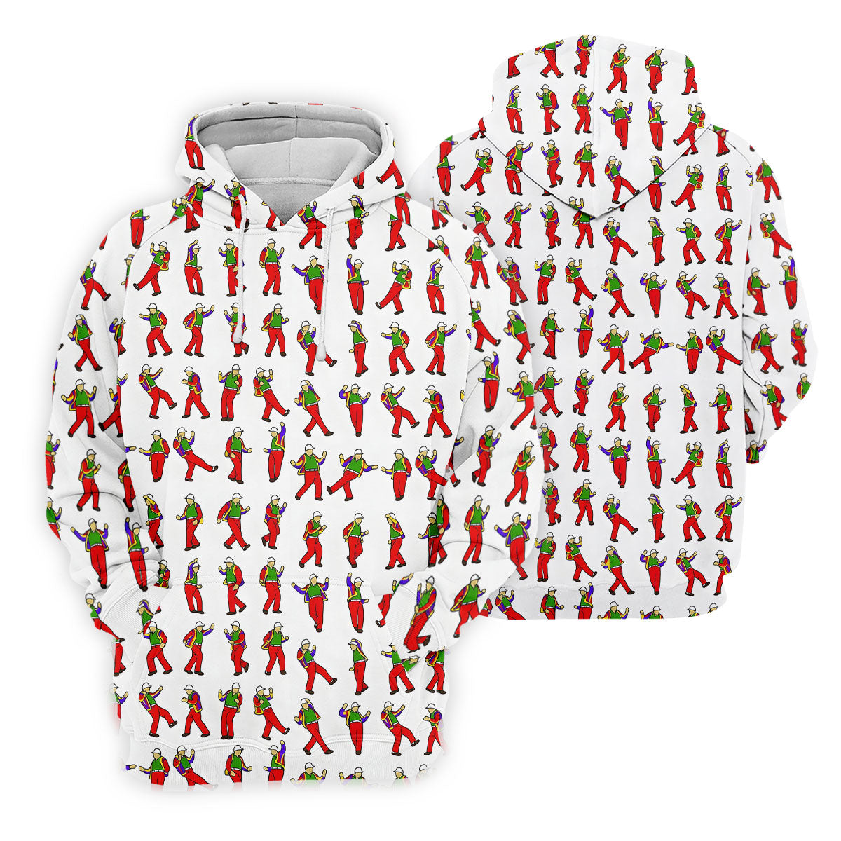 Colorful Dancing Character Pattern Polo Shirt, Printed Golf Shirt, Women’s Golf Apparel