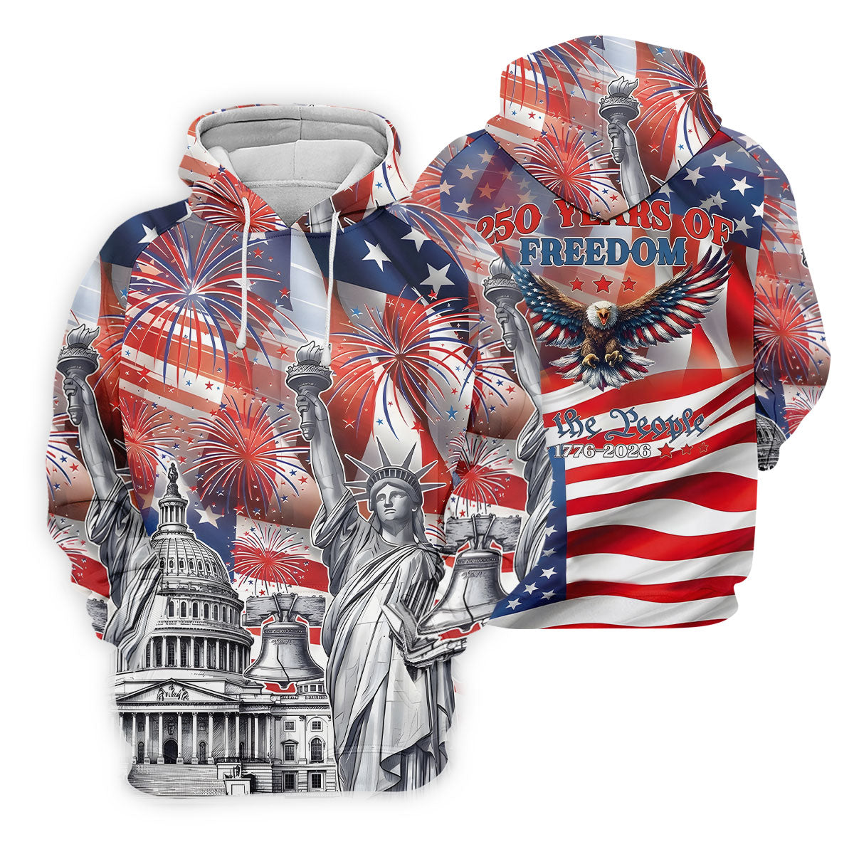 250 Years Of Freedom We The People American Flag Golf Shirt, Patriotic 4th Of July Golf Shirt For Women