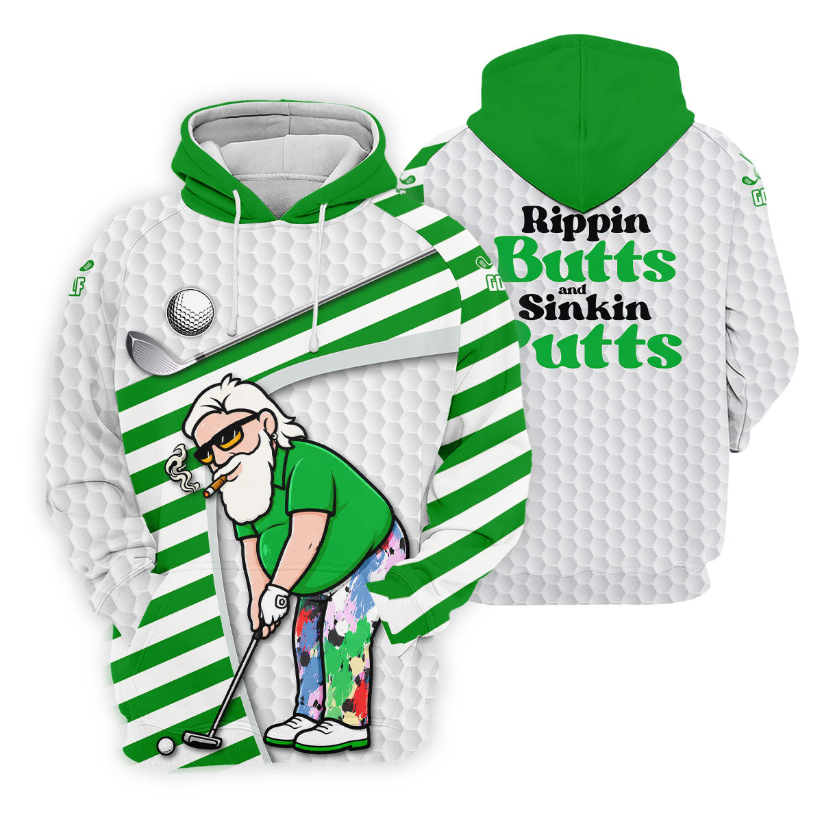 Funny Rippin Butts And Sinkin Putts Polo Shirt, Mens Golf Shirts, Golf Shirts For Men