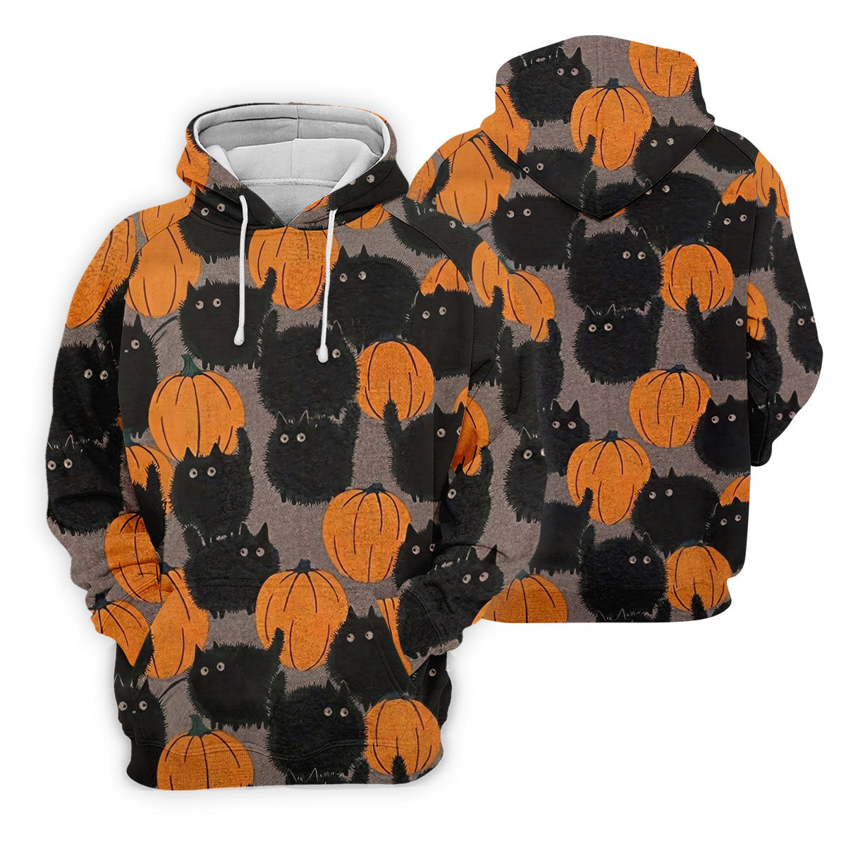 Black Cat Pumpkin Halloween Golf Polo Shirt, Women's Golf Apparel, Golf Shirts For Women