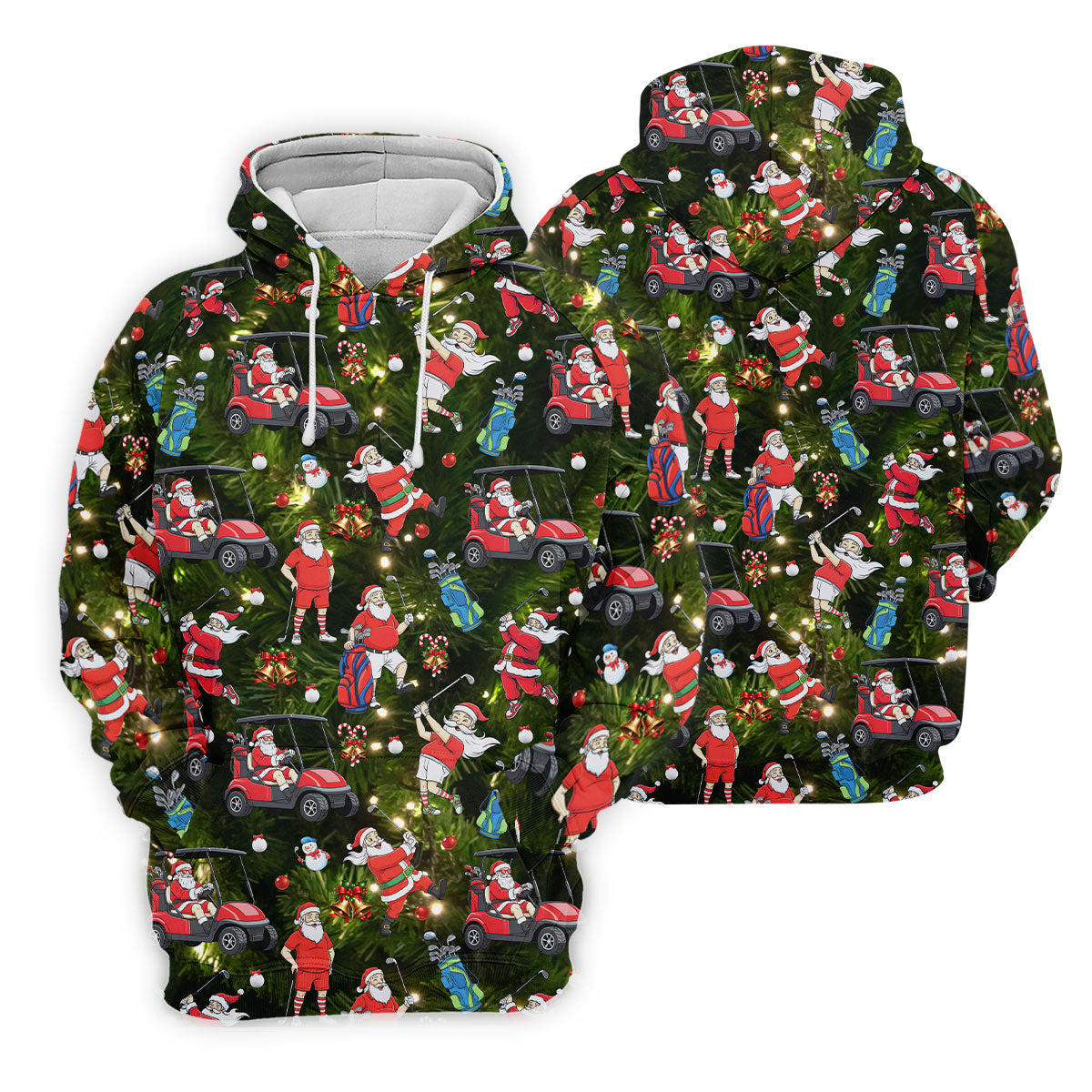 Funny Santa Claus Golf Pose Women's Golf Tops, Christmas Golf Shirt, Christmas Golf Gift