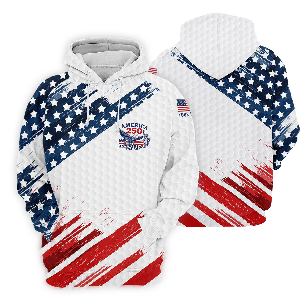 250th Anniversary Golf Ball Pattern Bald Eagle Logo 4th Of July Golf Shirt, Patriotic Golf Shirt For Women