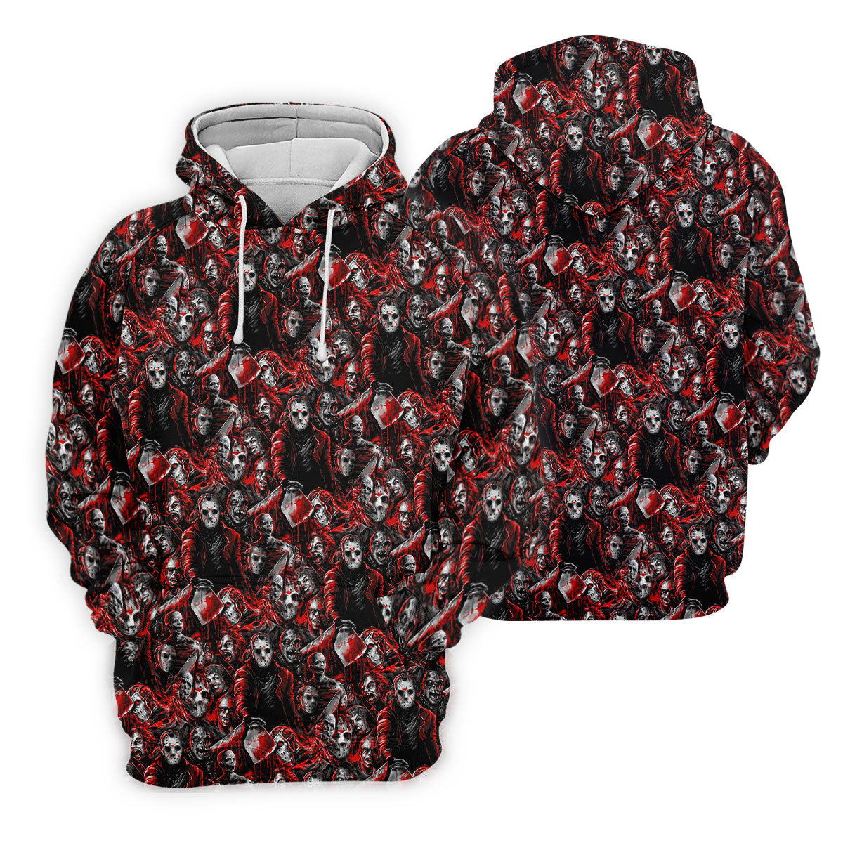 Horror Character Slasher Pattern Golf Polo Shirt, Mens Golf Shirts, Hawaiian Golf Shirt
