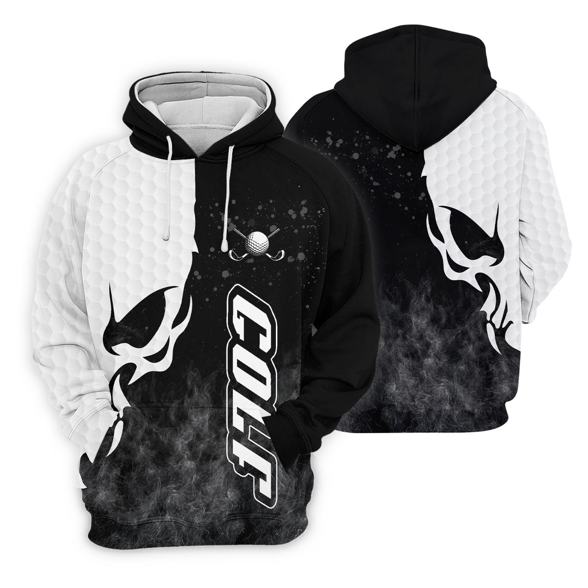 Monochrome Skull Golf Ball Graphic Golf Shirt, Golf Polo For Women, Printed Golf Shirt
