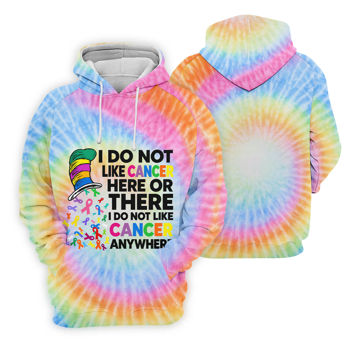 I Do Not Like Cancer Tie Dye Polo Shirt, Golf Polo Shirts For Men, Mens Golf Apparel