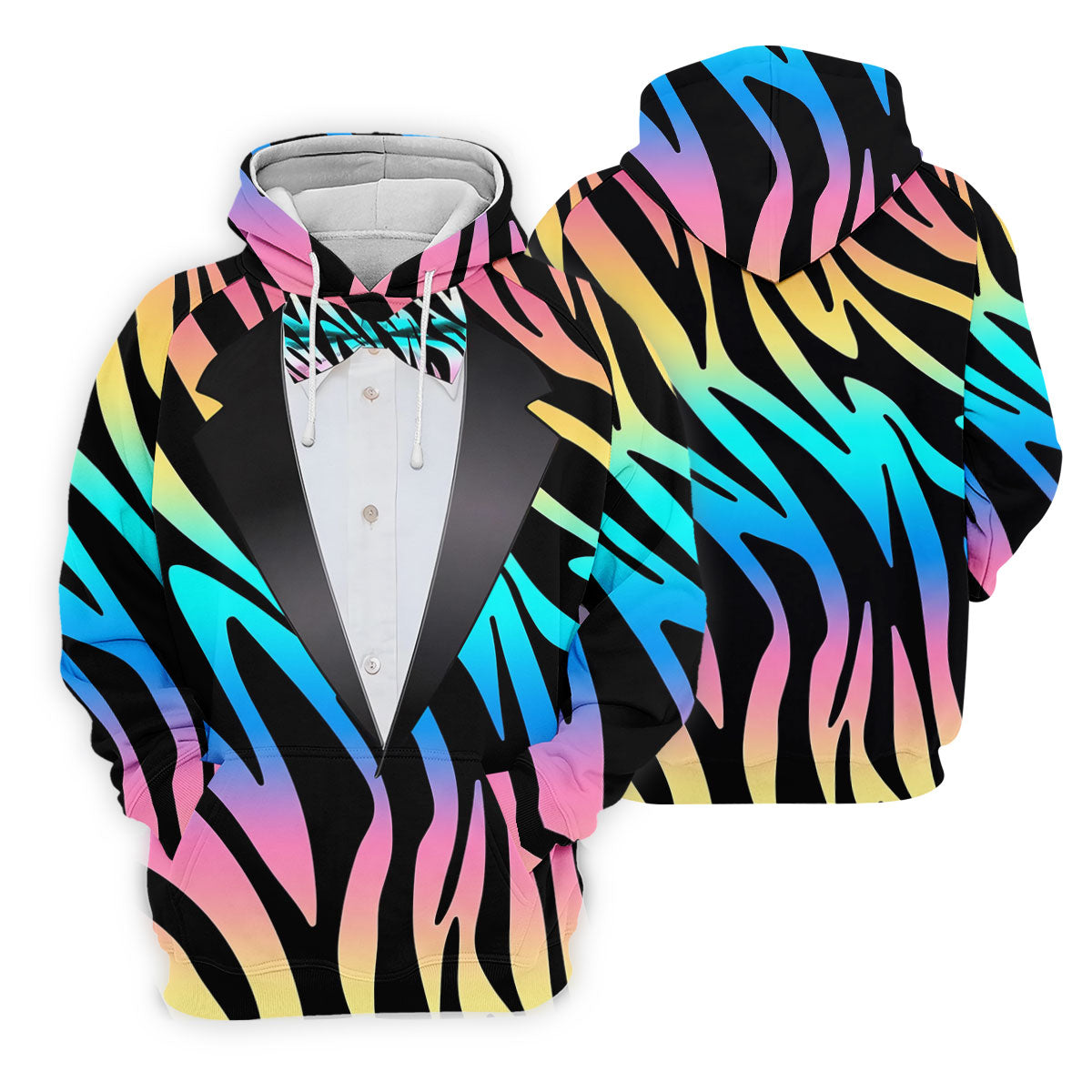 Colorful Zebra Funny Costume Hawaiian Golf Shirt, Polo Shirts For Men, Golf Shirts For Men